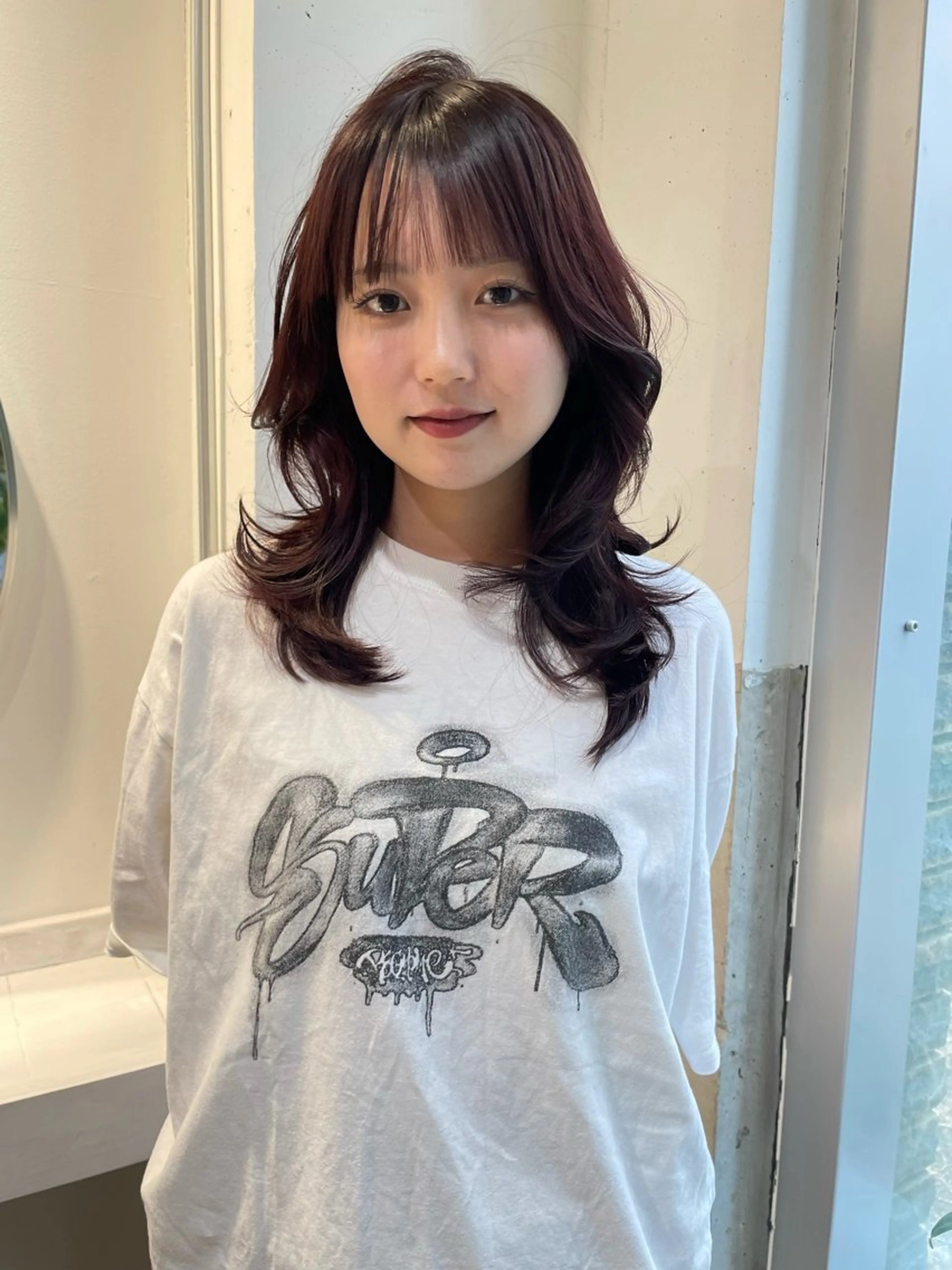 セミロング 韓国風ヘア カット ヘアカラー トリートメント 蘭々/レイヤーカット /ナチュラルヘアのヘアスタイル