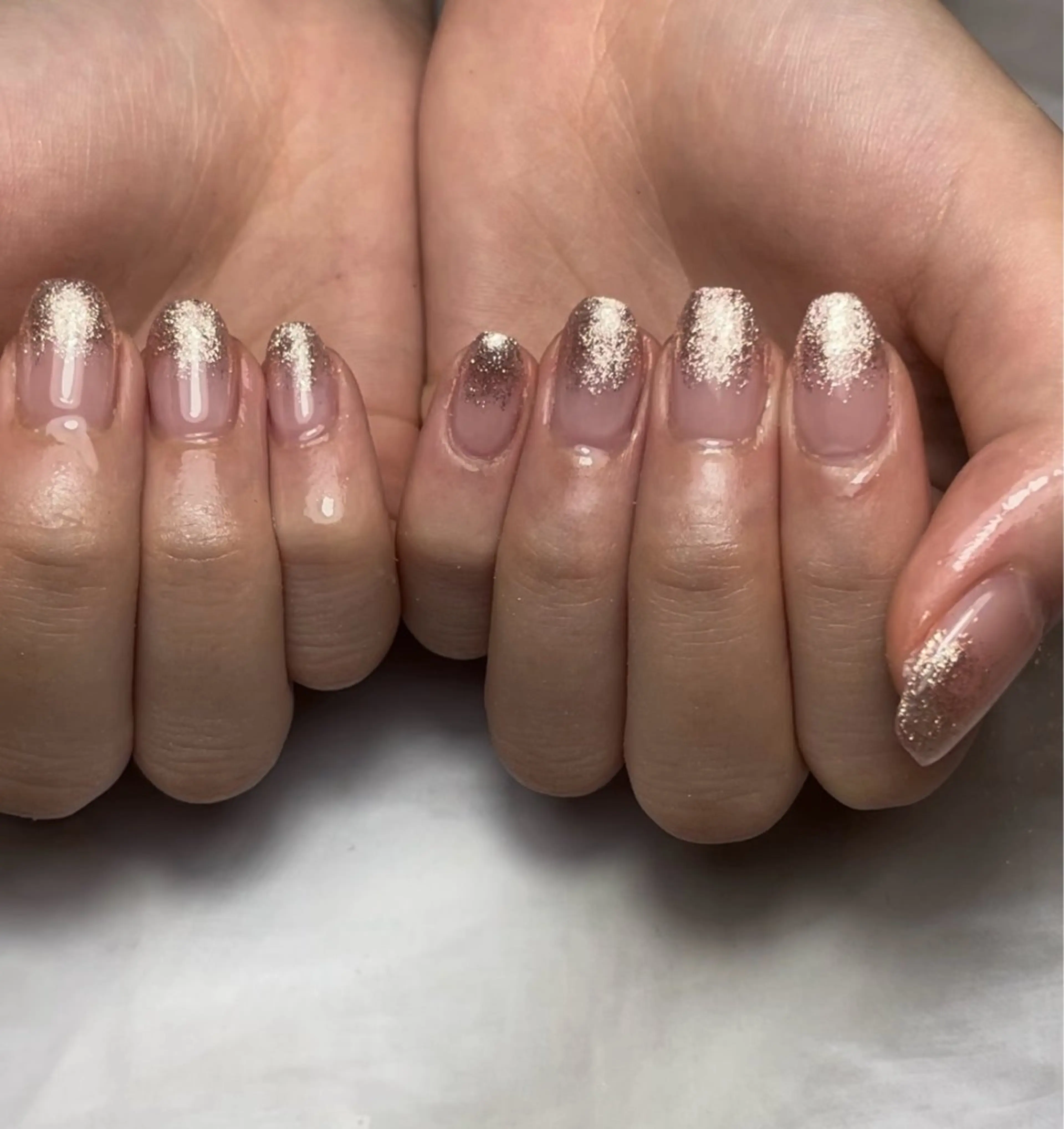 ネイル グラデーション キラキラネイル ラメ(グリッター) ラメグラデーション ワンカラーネイル SUI nail所属・SUI nailのネイルデザイン