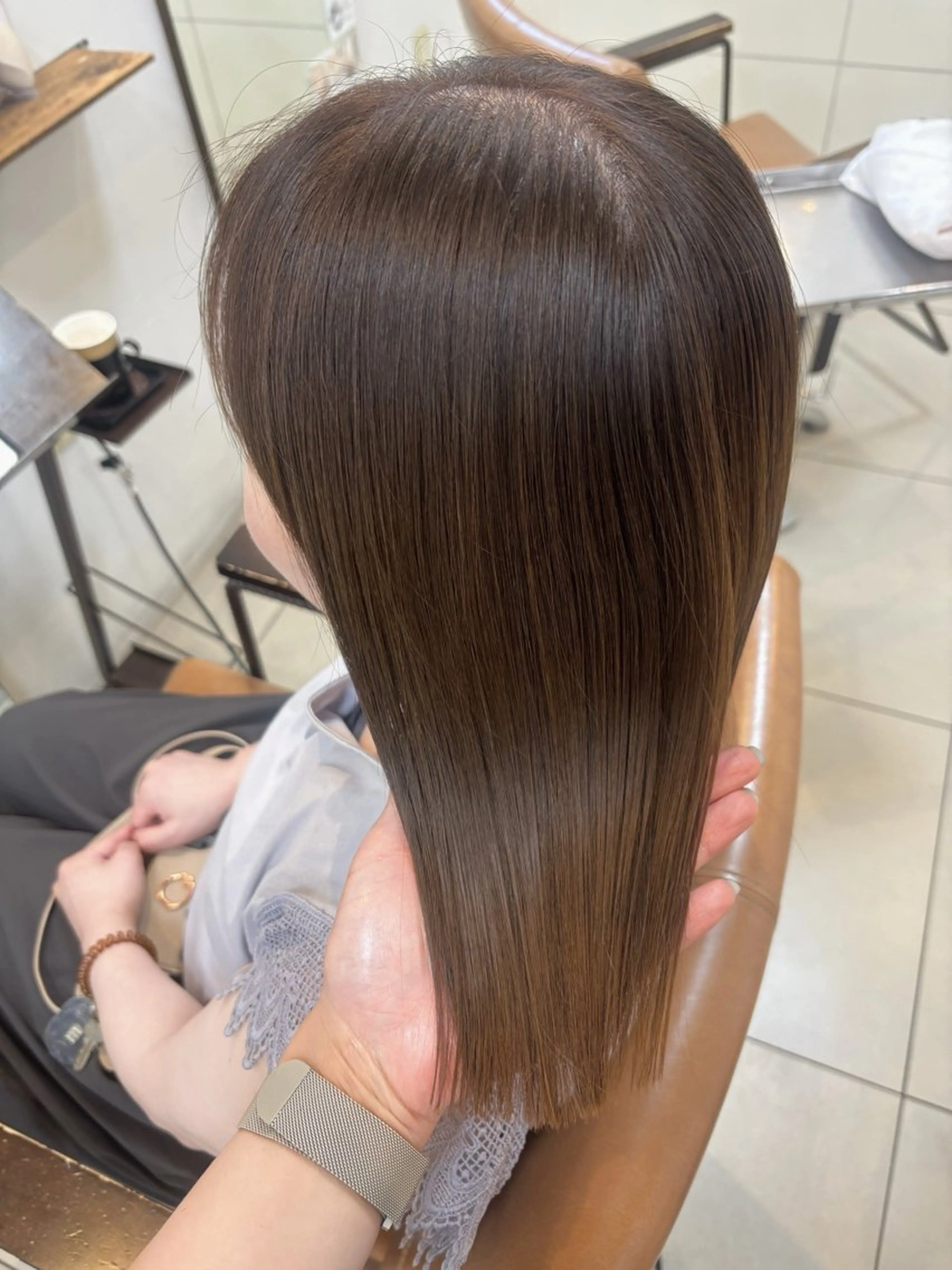 ミディアム カラー アッシュ ヘアカラー トリートメント 頭皮×髪質改善 ミディアム🔹中村のヘアスタイル