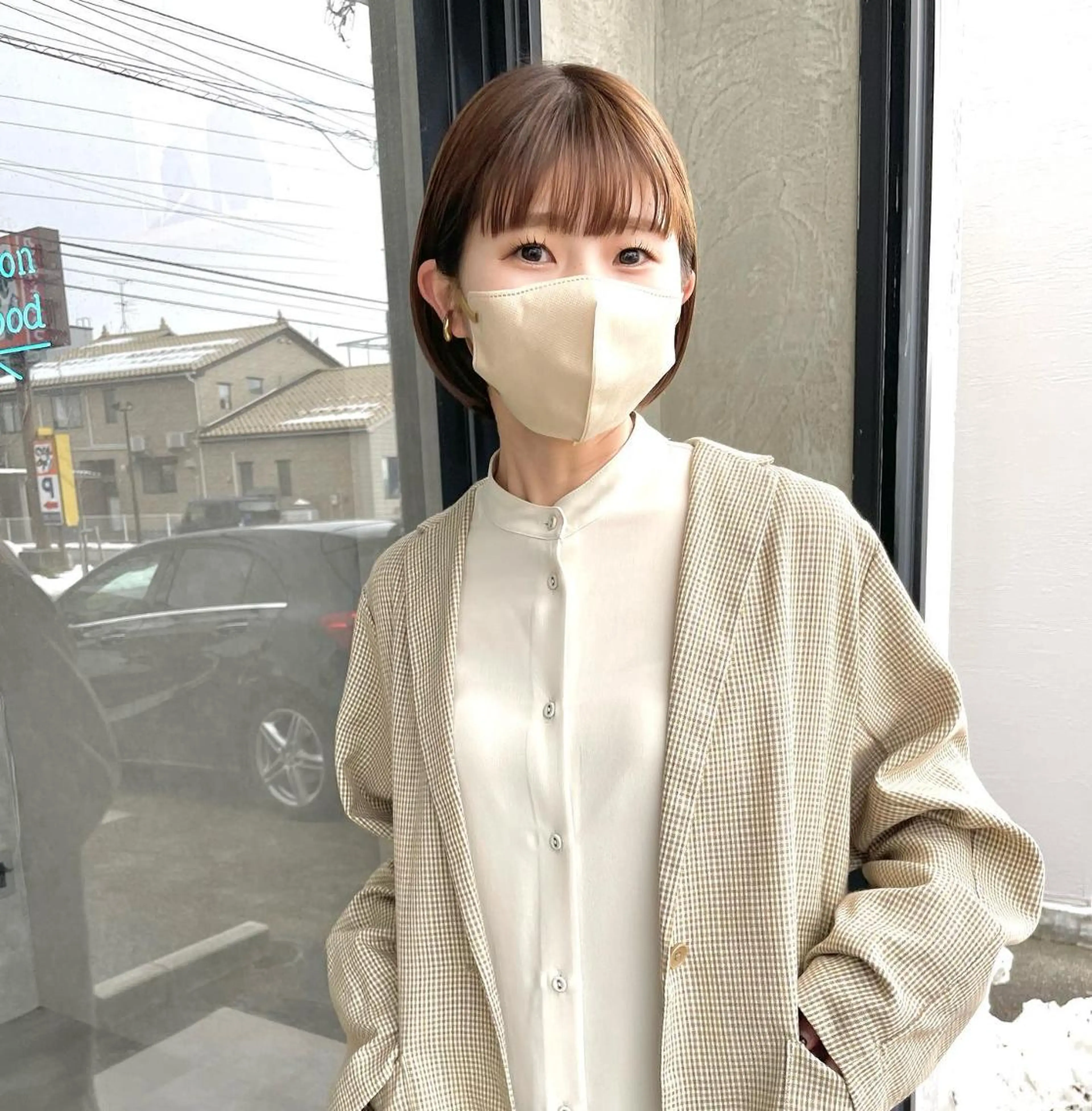 ショート 伸ばしかけ ショートヘア 河原 亮のヘアスタイル