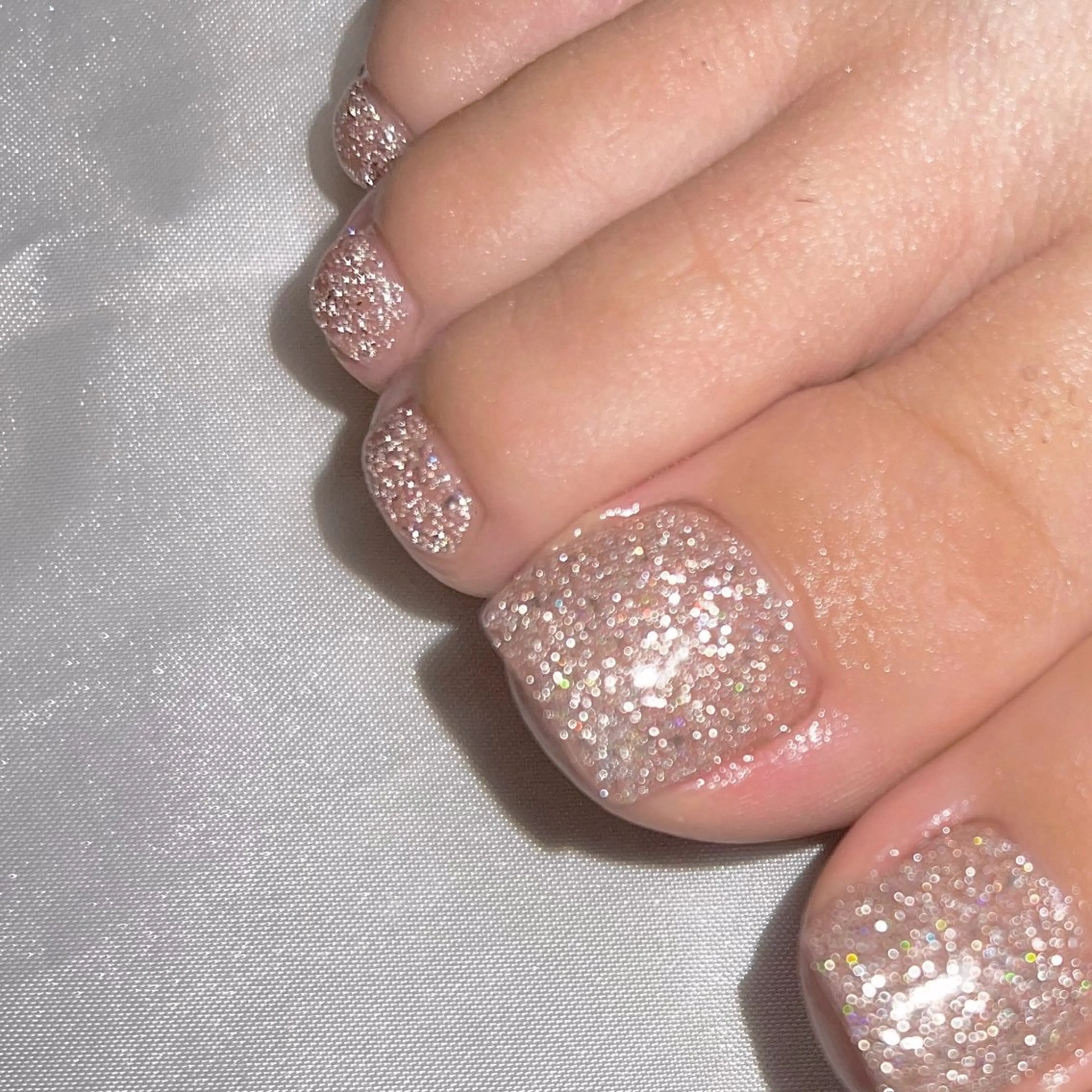 ネイル フラッシュネイル ラメ(グリッター) ワンカラーネイル フットネイル Nail Salon&School REPLENDA所属・REPLENDA/ azusa(石井梓)のネイルデザイン