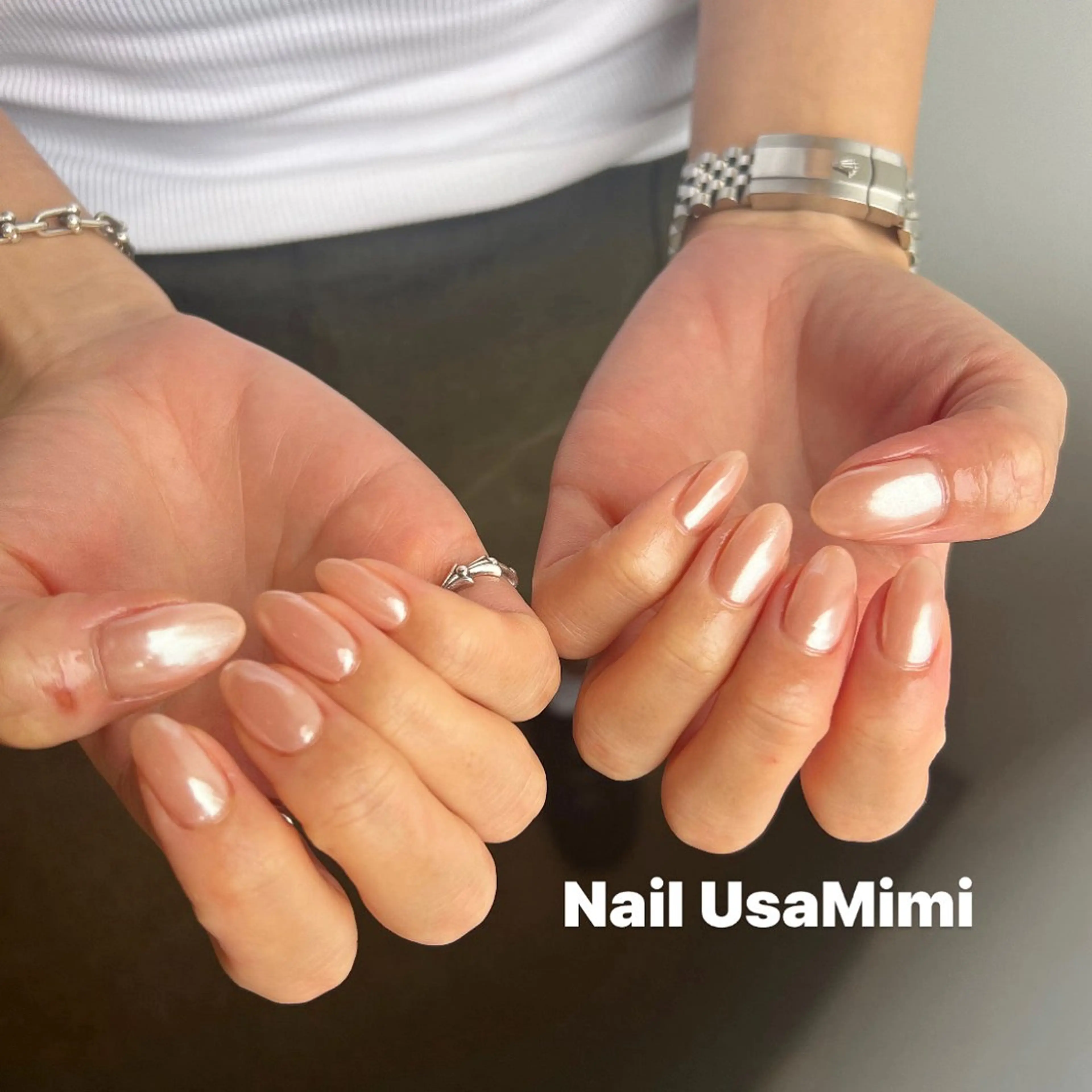 ネイル アートネイル オーロラネイル チークネイル フレンチネイル ジェルネイル 本町NailUsa Mimi RIKOのネイルデザイン