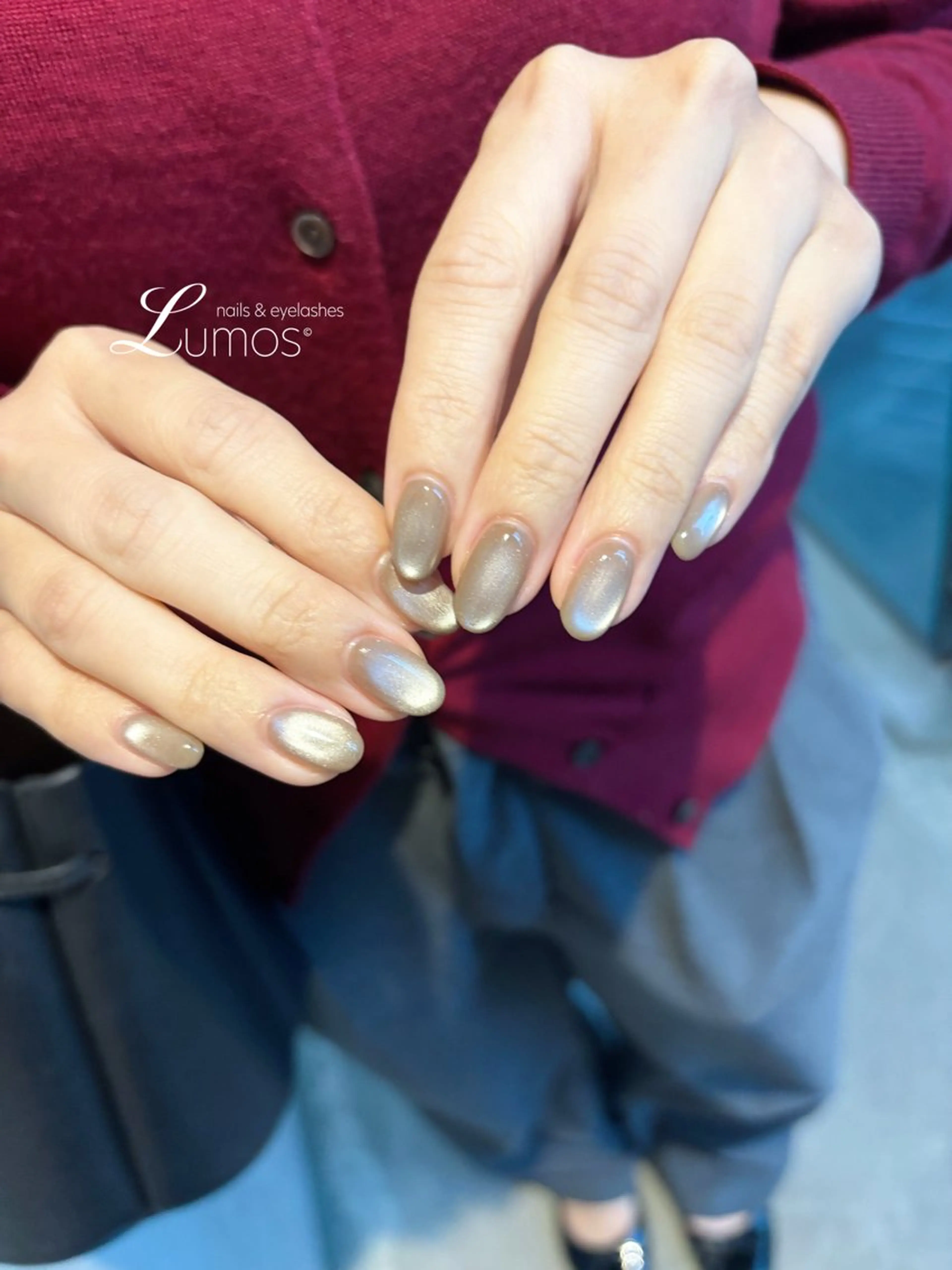 ネイル ブラウン マグネットネイル Lumos  nails&eyelashes 桜川所属・Lumos Rikaのネイルデザイン