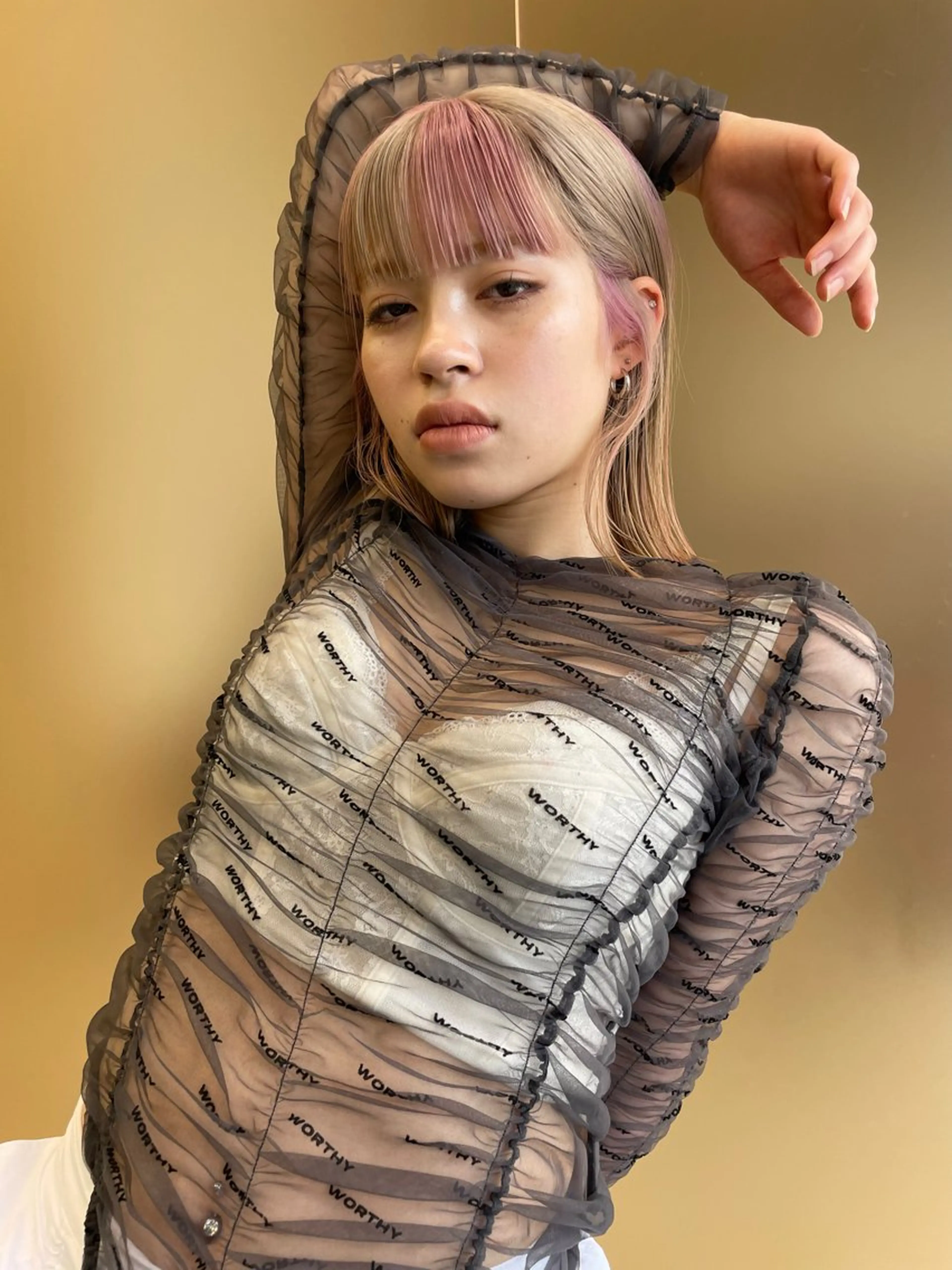 ミディアム カラー 後藤 里奈のヘアスタイル