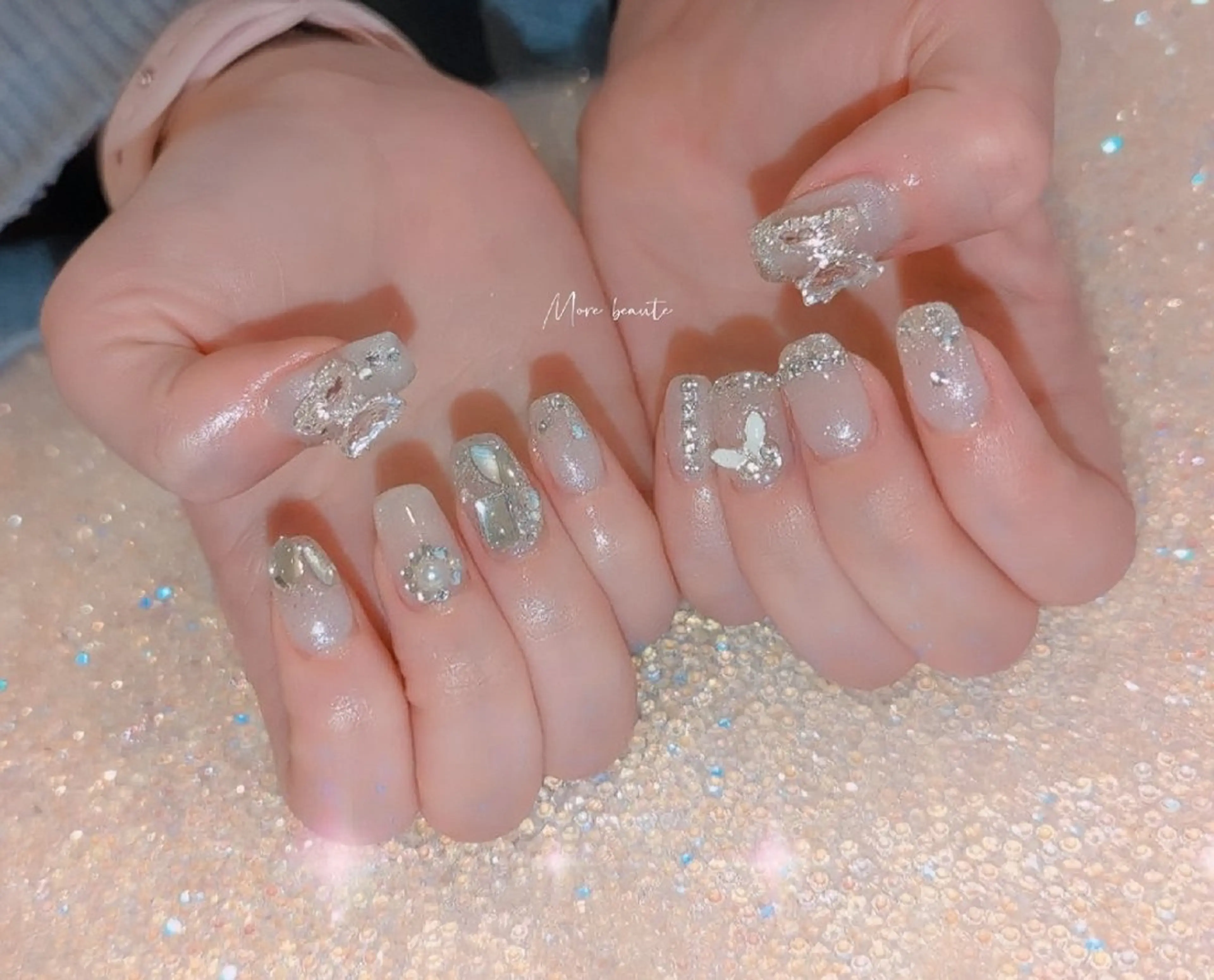 ネイル アートネイル ジェルネイル ハート 韓国ネイル マグネットネイル ハンドネイル I LOVE ME NAIL.｡.:*♡のネイルデザイン