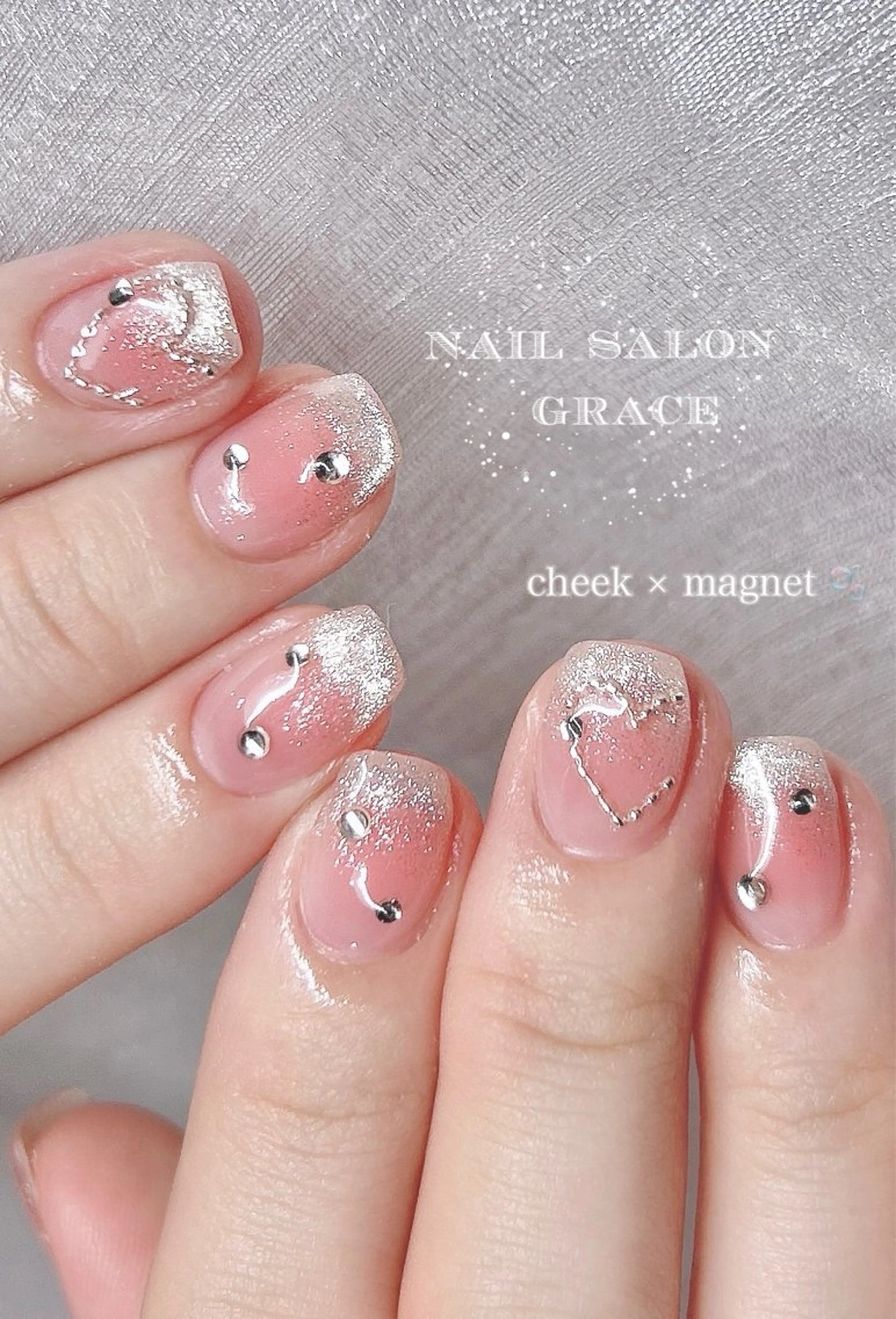 ネイル チークネイル マグネットネイル ハンドネイル nailsalon GRACE所属・GRACE nailのネイルデザイン