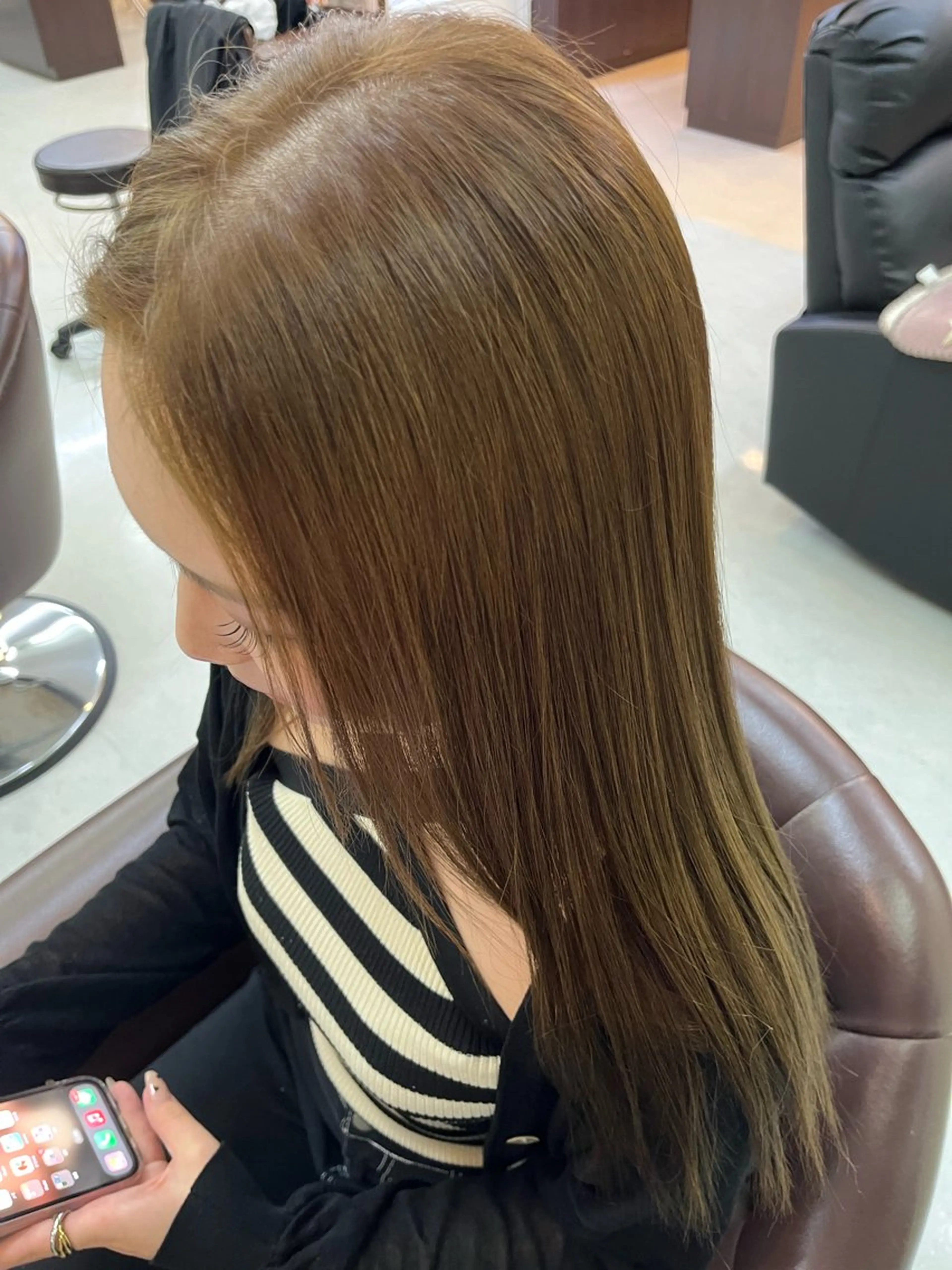 ロング カラー ベージュカラー ブリーチ ブリーチなしカラー オリーブベージュ カット ヘアカラー トリートメント BALANCE.／ 樋口智士のヘアスタイル