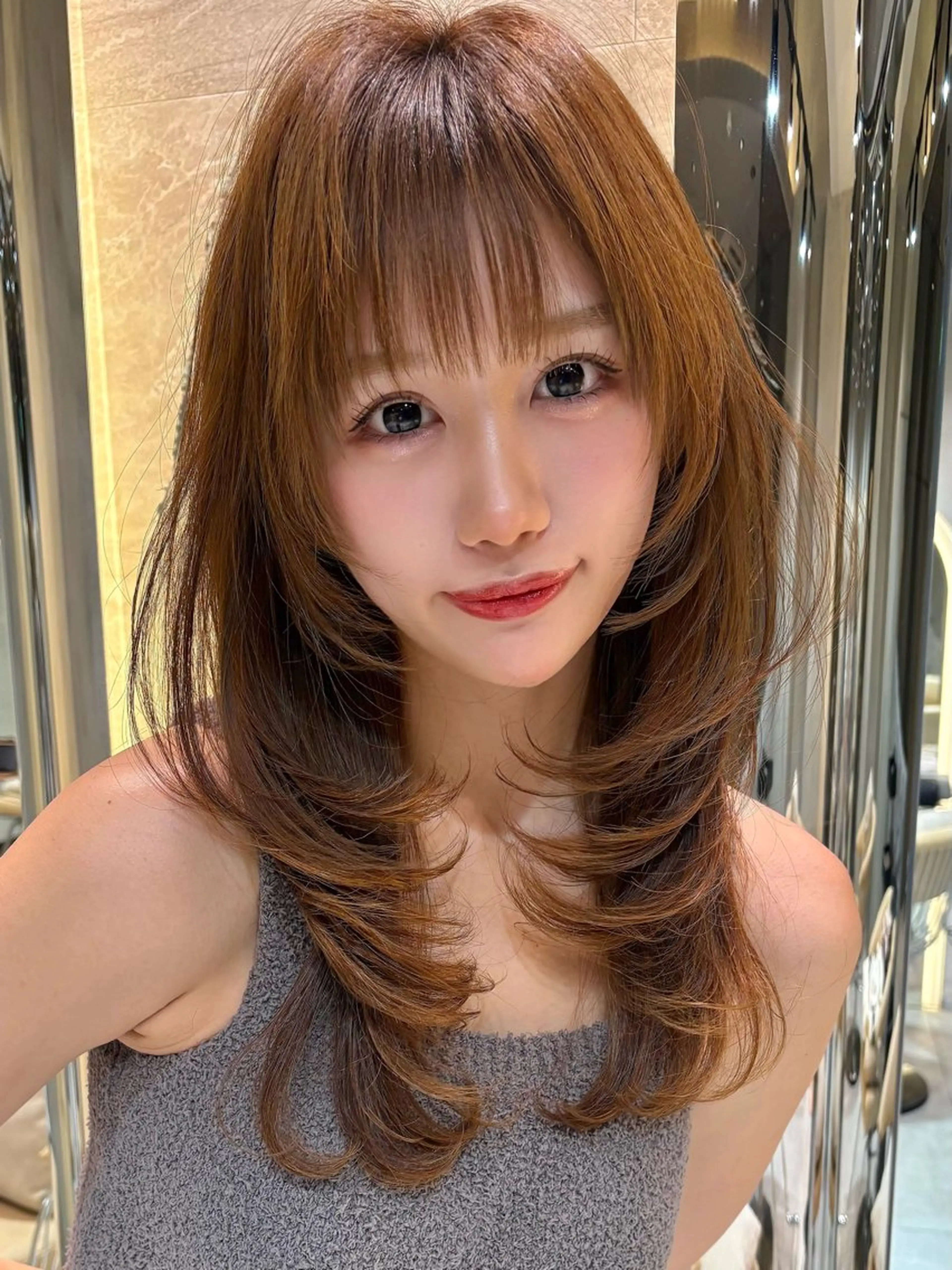 ロング カラー カット ヘアカラー トリートメント 髪質改善　ANFINI 仙台所属・🇰🇷韓国レイヤー 伊藤拓海のヘアスタイル