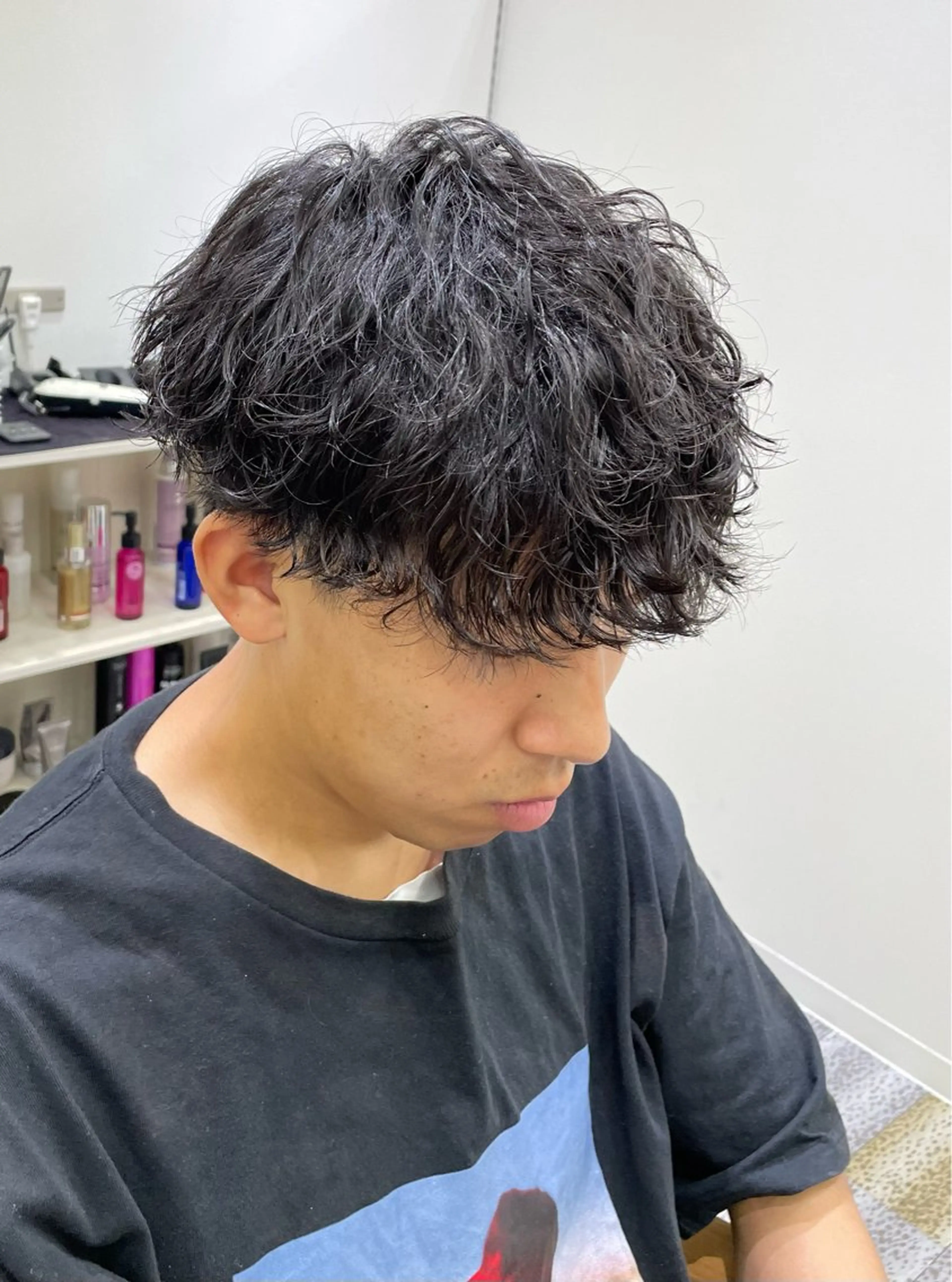 ショート パーマ メンズ マッシュ メンズパーマ 刈り上げ 波巻きパーマ カット パーマ 【メンズ特化】岩瀬 武【メンズパーマ】のヘアスタイル