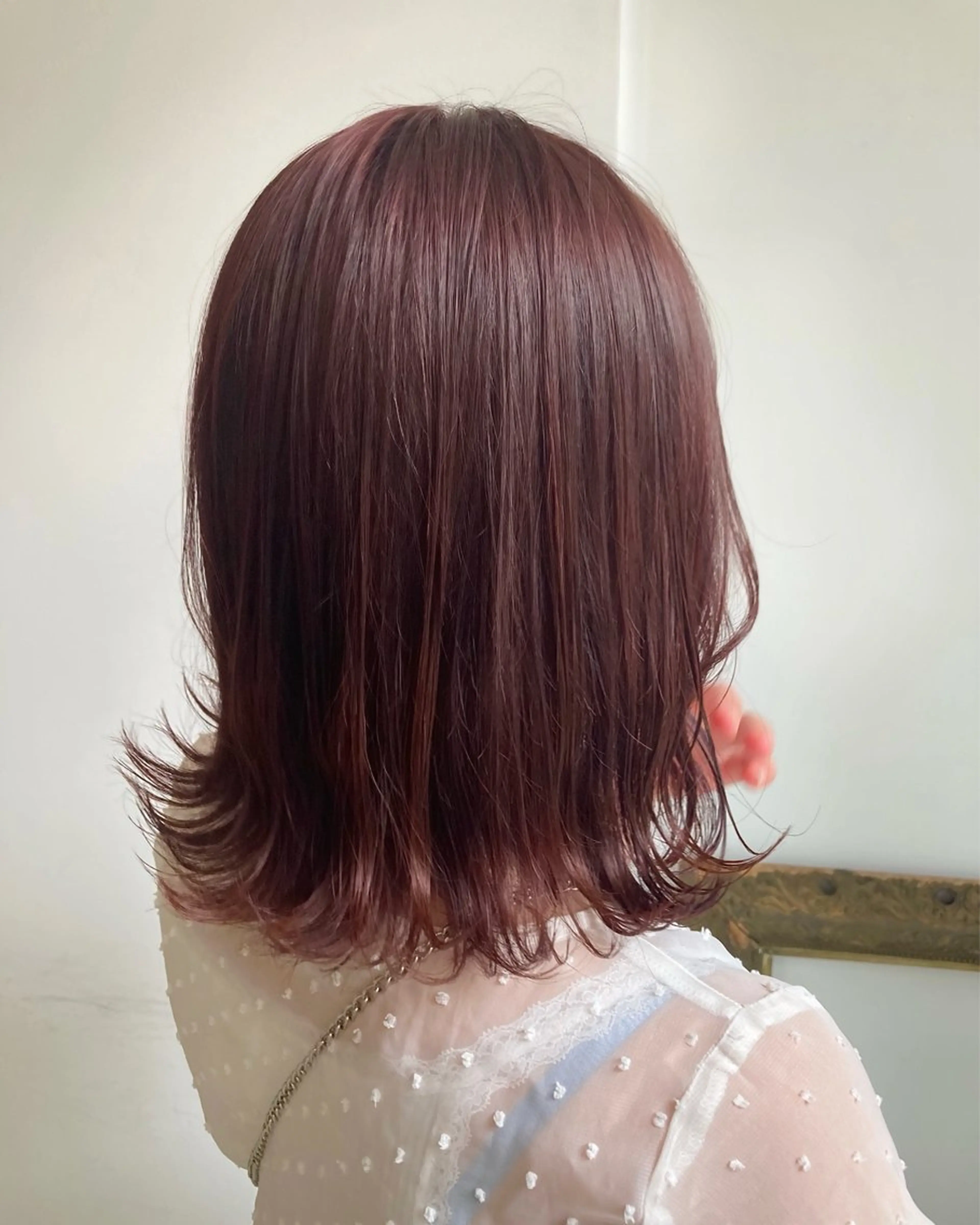 ミディアム カラー ブリーチ ブリーチなしカラー ピンクカラー カット ヘアカラー KANO🌷 ブリーチなしカラーのヘアスタイル