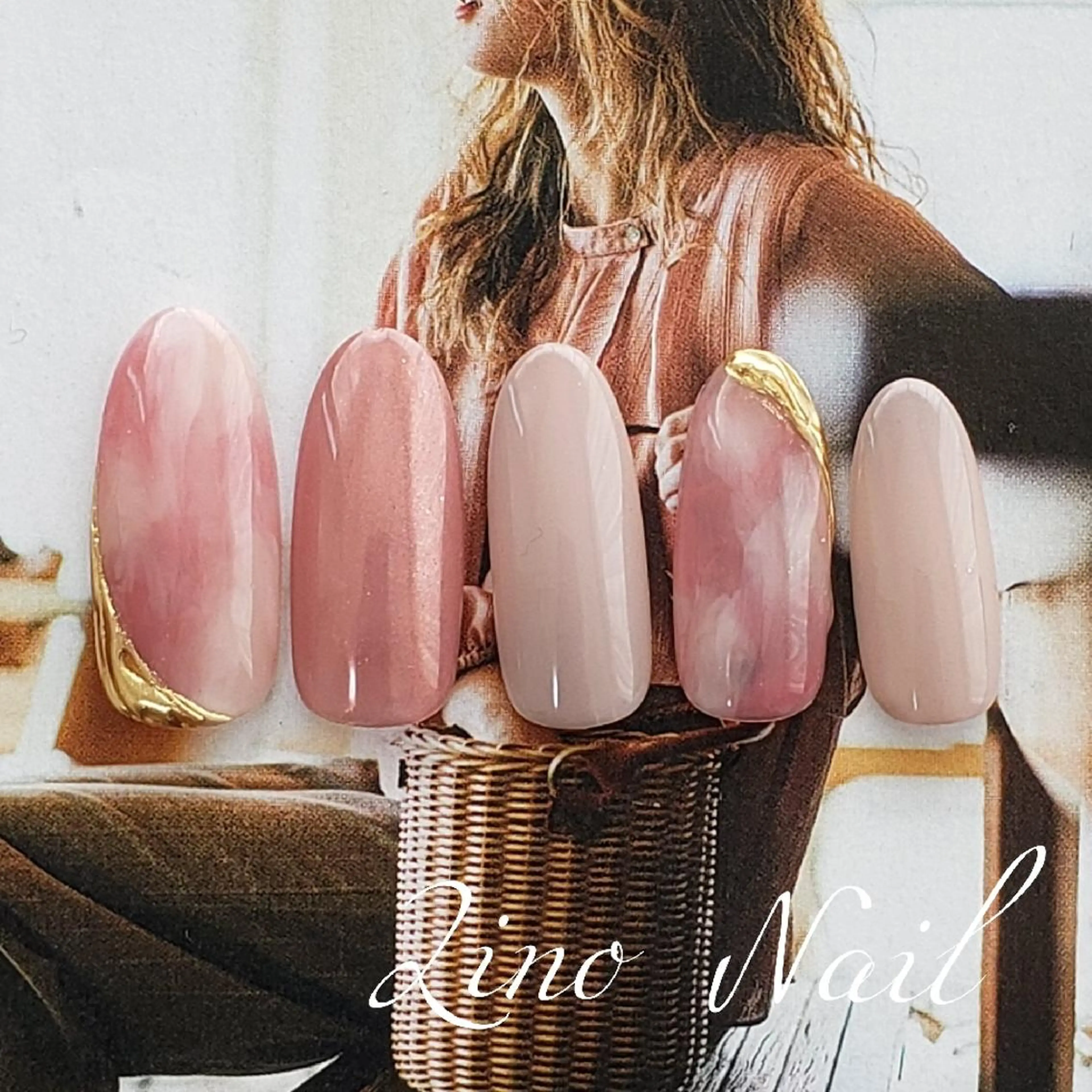 ネイル カジュアル ジェルネイル 大理石ネイル(マーブル) ミラーネイル ニュアンスネイル ハンドネイル Lino Nailのネイルデザイン