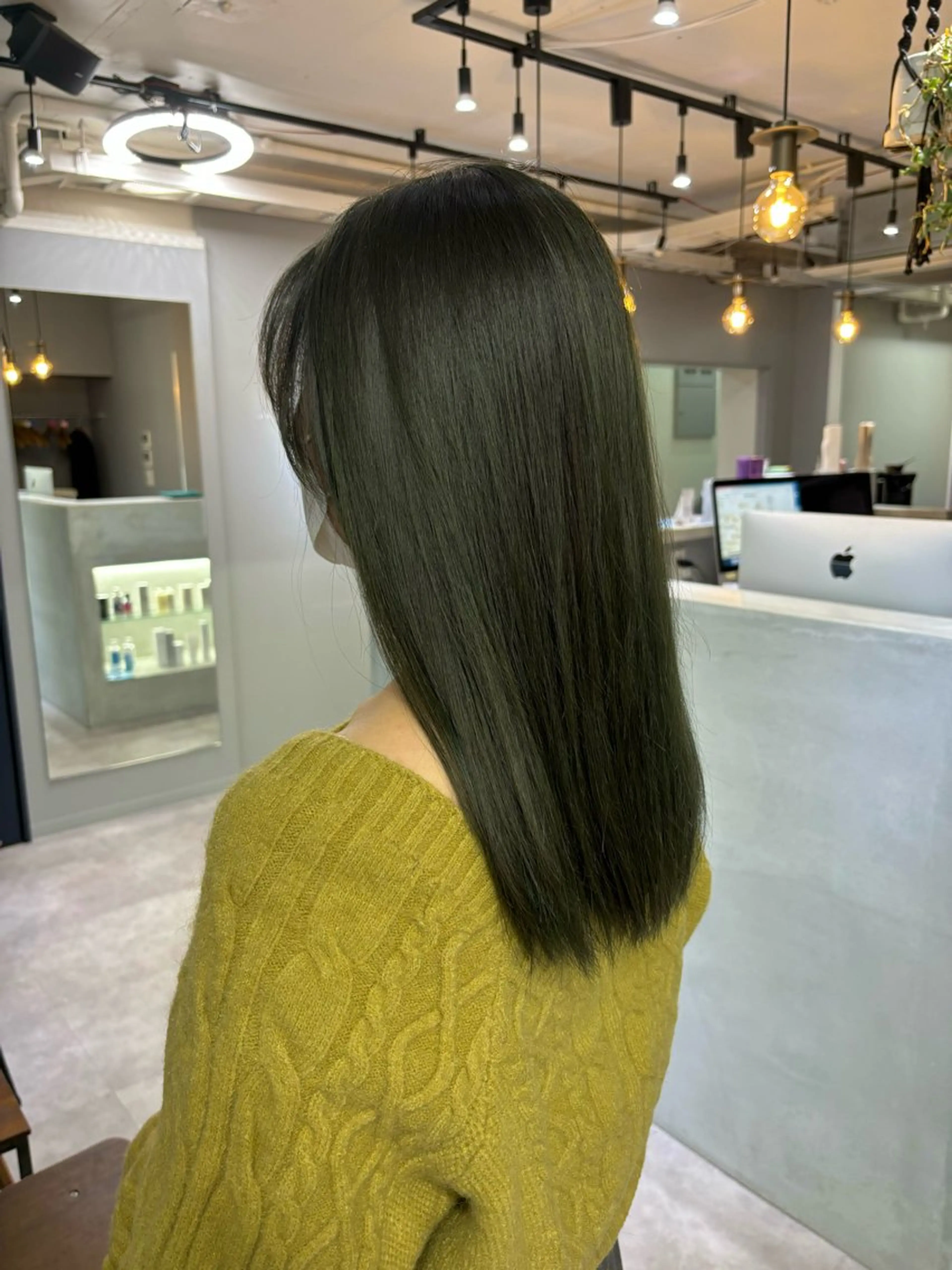 セミロング カラー オリーブカラー トリートメント きよはらちさき🍑 柔らかカラー🌱🫧のヘアスタイル
