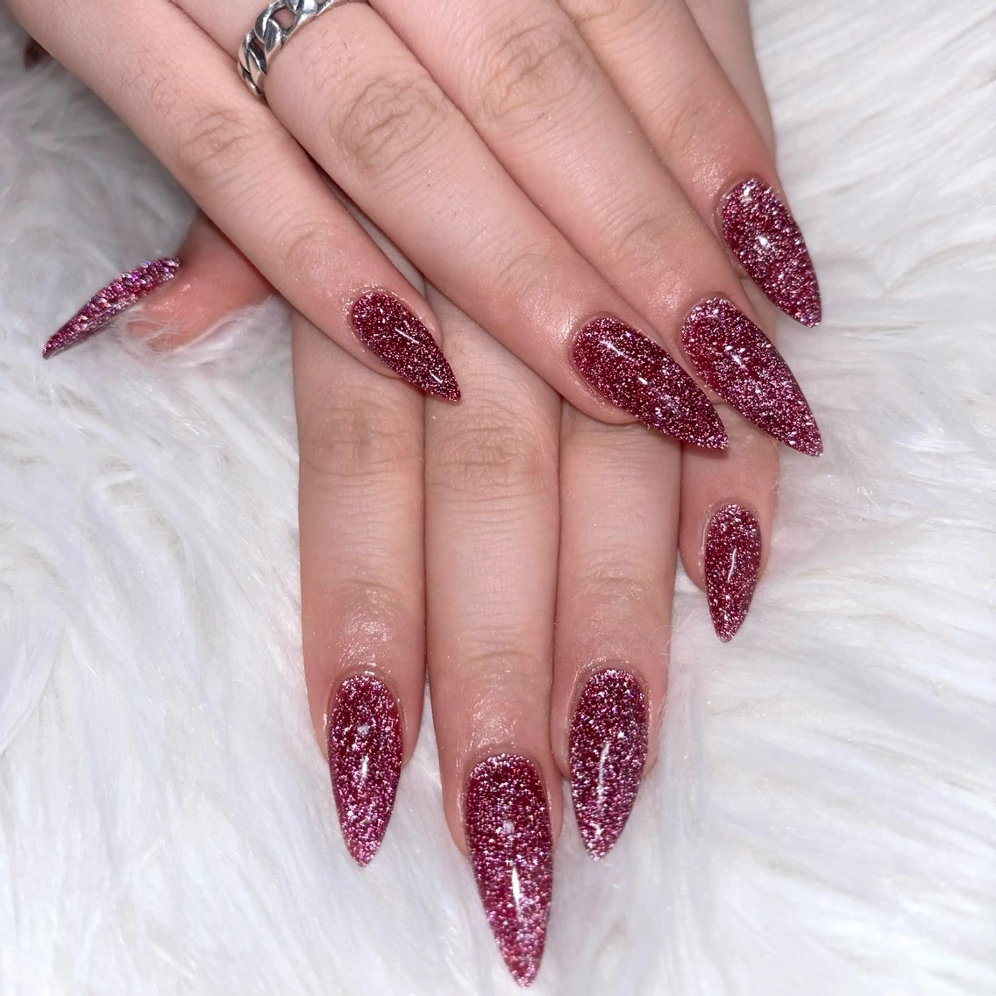 ネイル フラッシュネイル キラキラネイル スカルプネイル ハンドネイル Noix nailのネイルデザイン