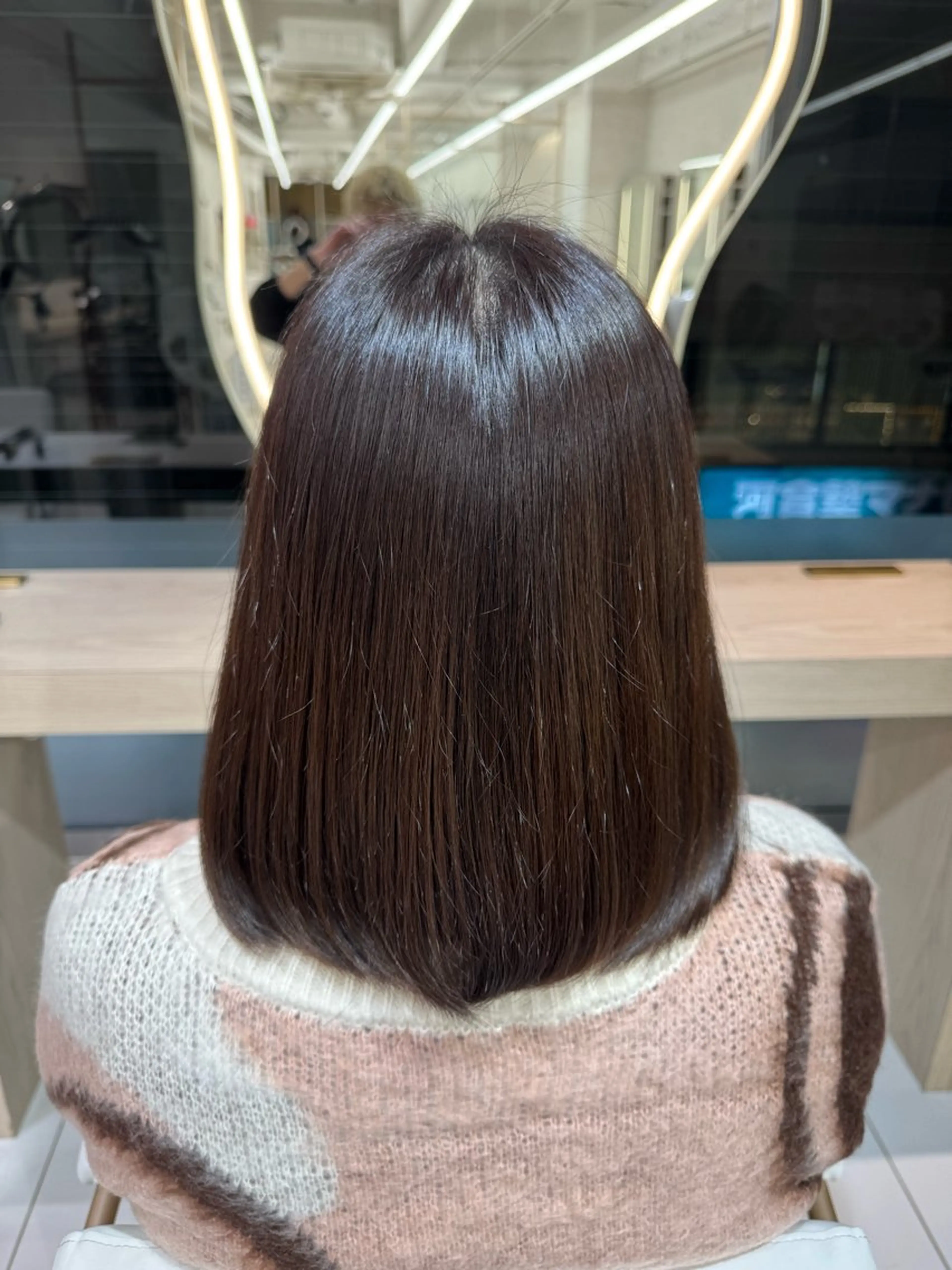 セミロング ヘアカラー トリートメント レイヤー❤️‍🔥 くびれヘア/西野和裕のヘアスタイル