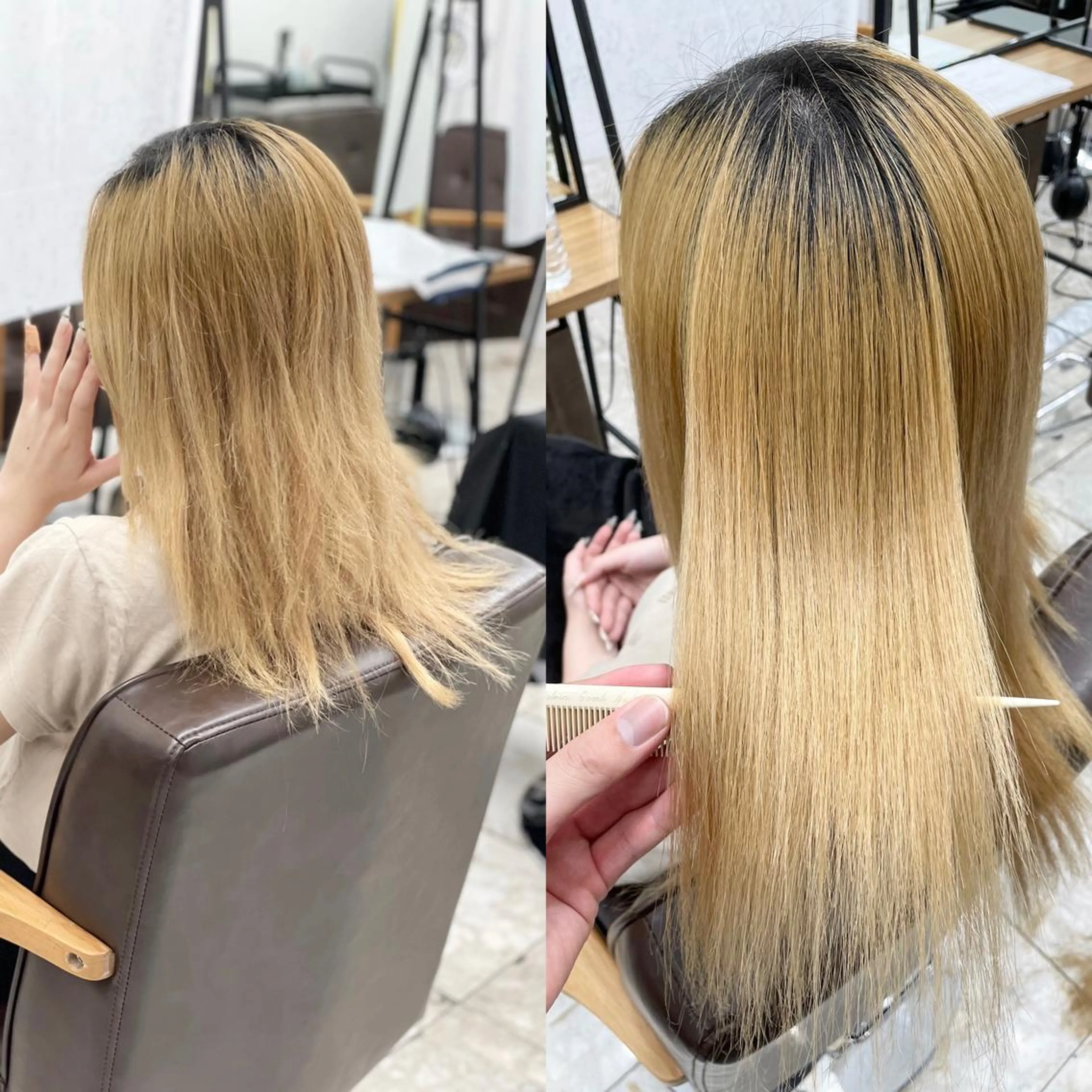 新規限定【金髪でも艶髪⭕️】髪質改善ストレート(縮毛矯正)＋カット＋トリートメントの写真