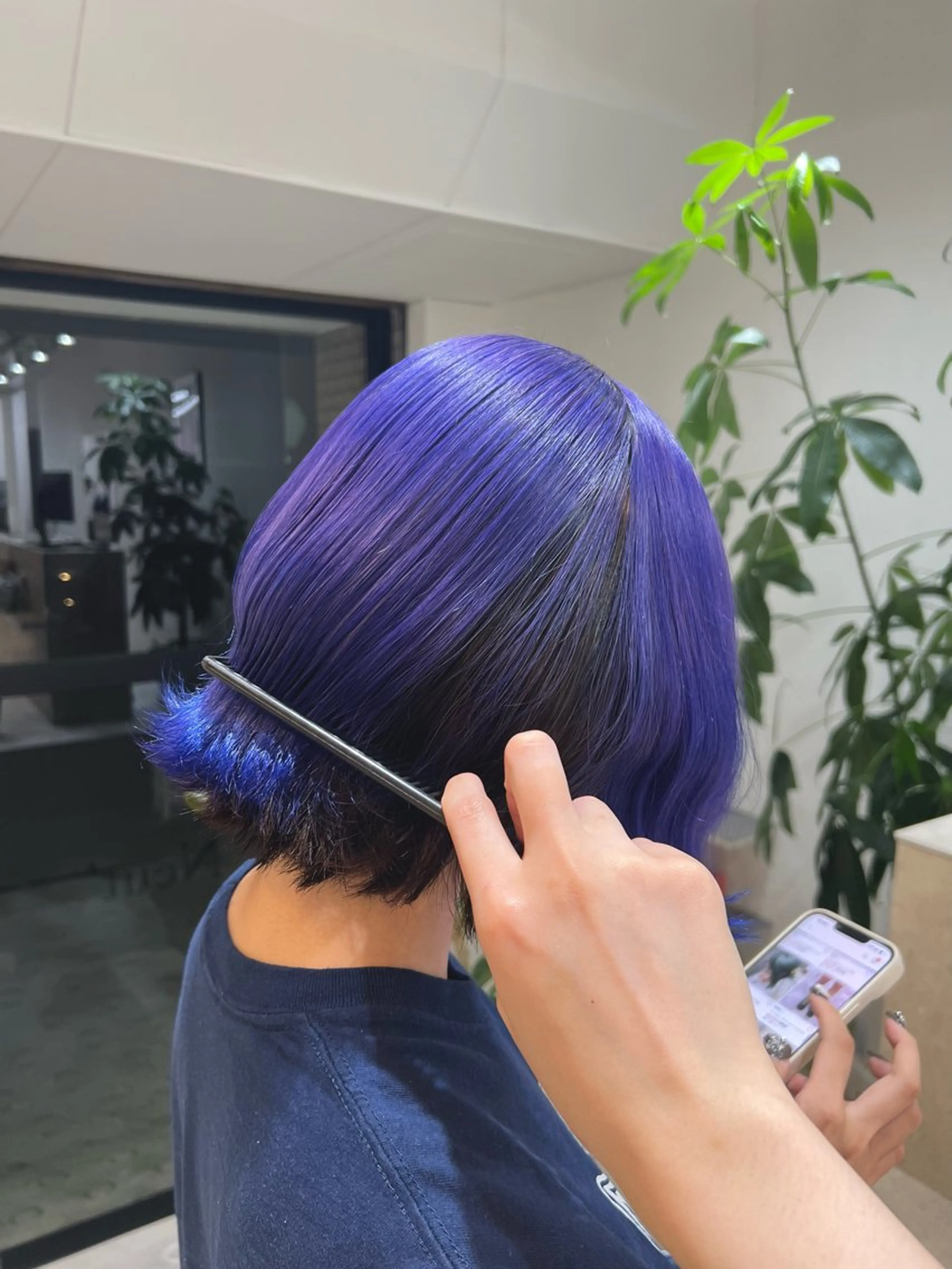 ミディアム カラー 黒髪 ヘアカラー ブリーチカラー🦋‪ 田中さくらのヘアスタイル