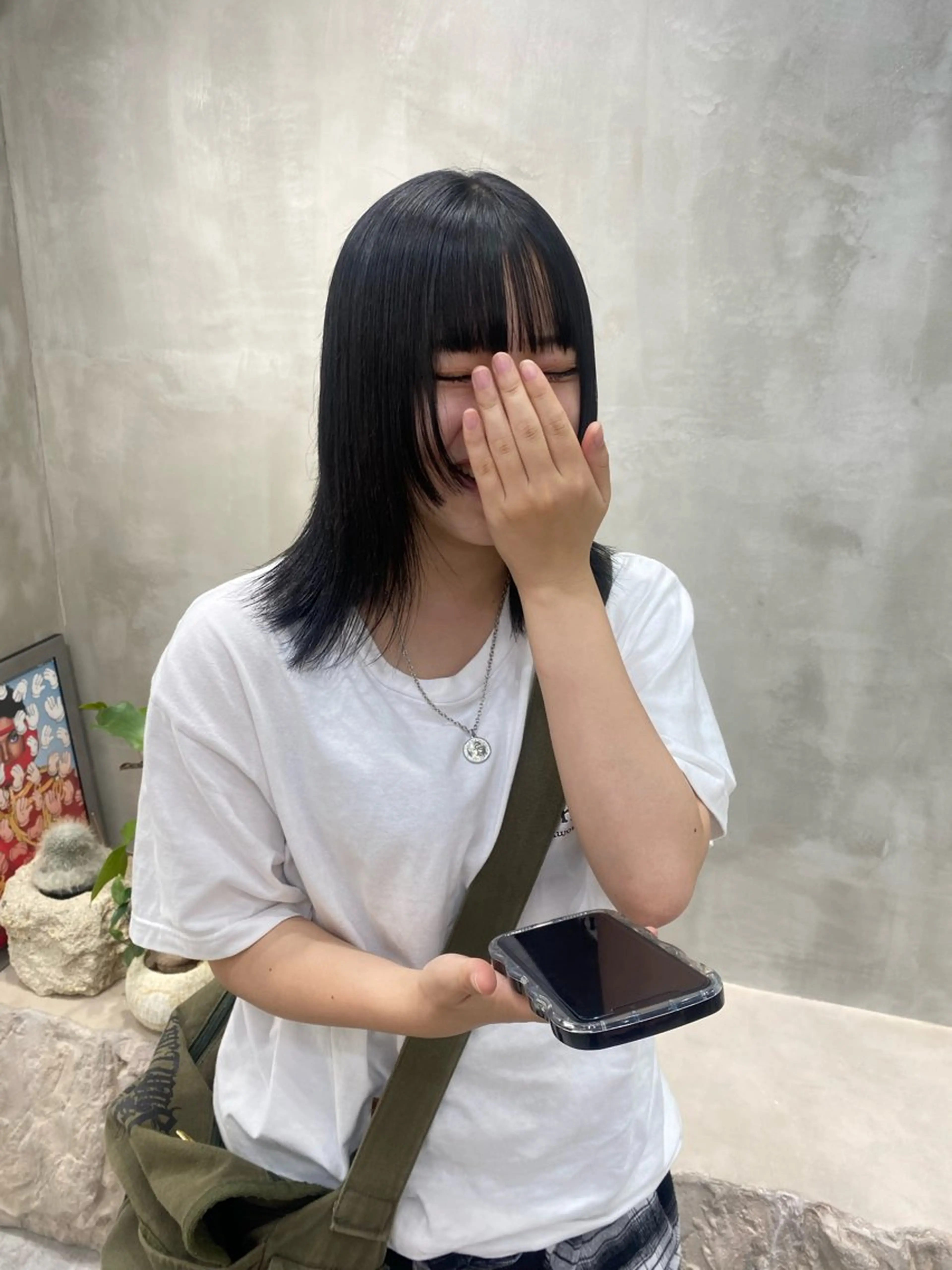 ミディアム カラー ハイトーンカラー 🍈yurina パーマ🍈のヘアスタイル