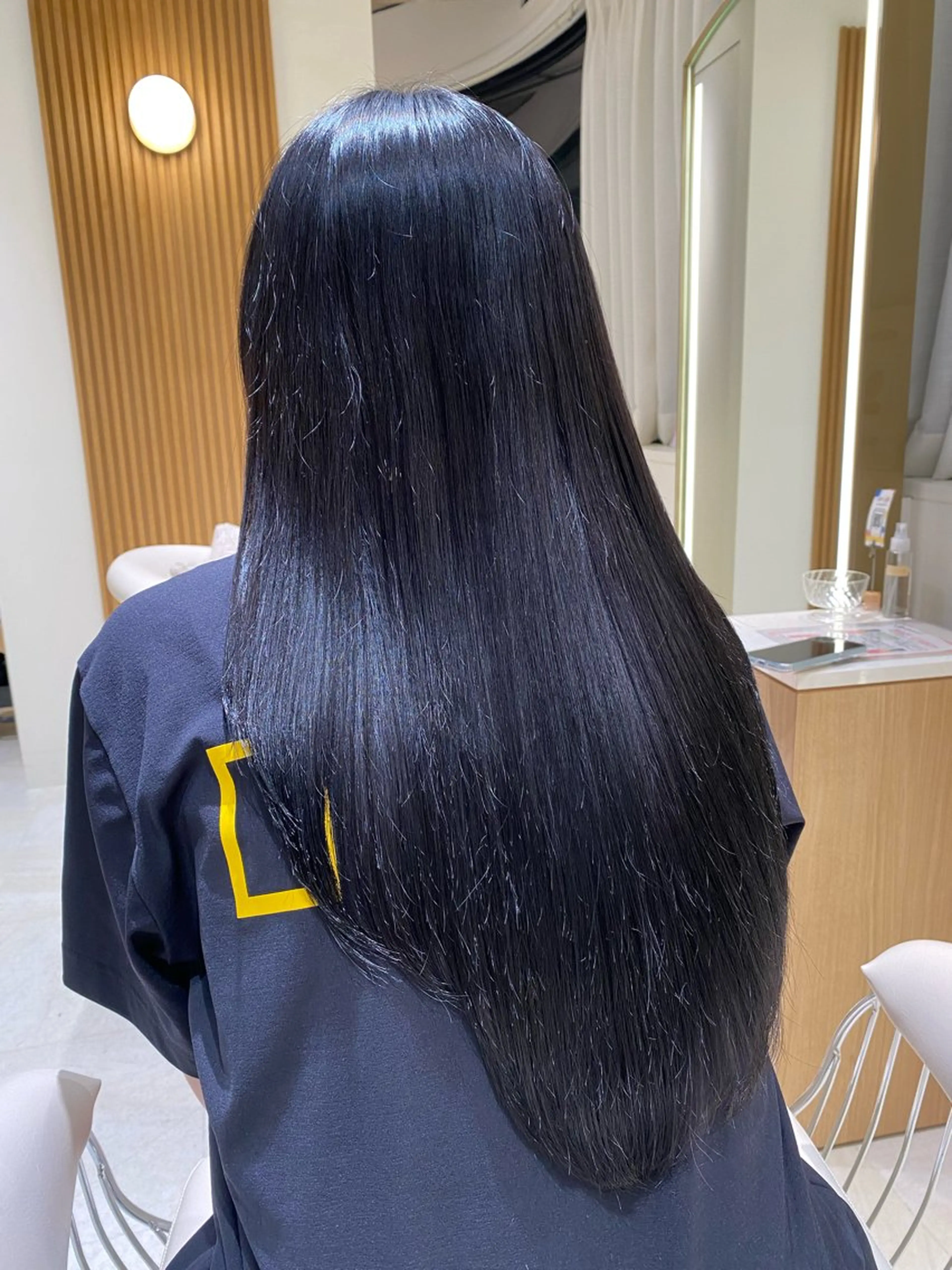 ロング カラー 黒髪 ブルーカラー ブルーブラック ヘアカラー 💫CONTI⭐️ 船越 凪沙🎪のヘアスタイル