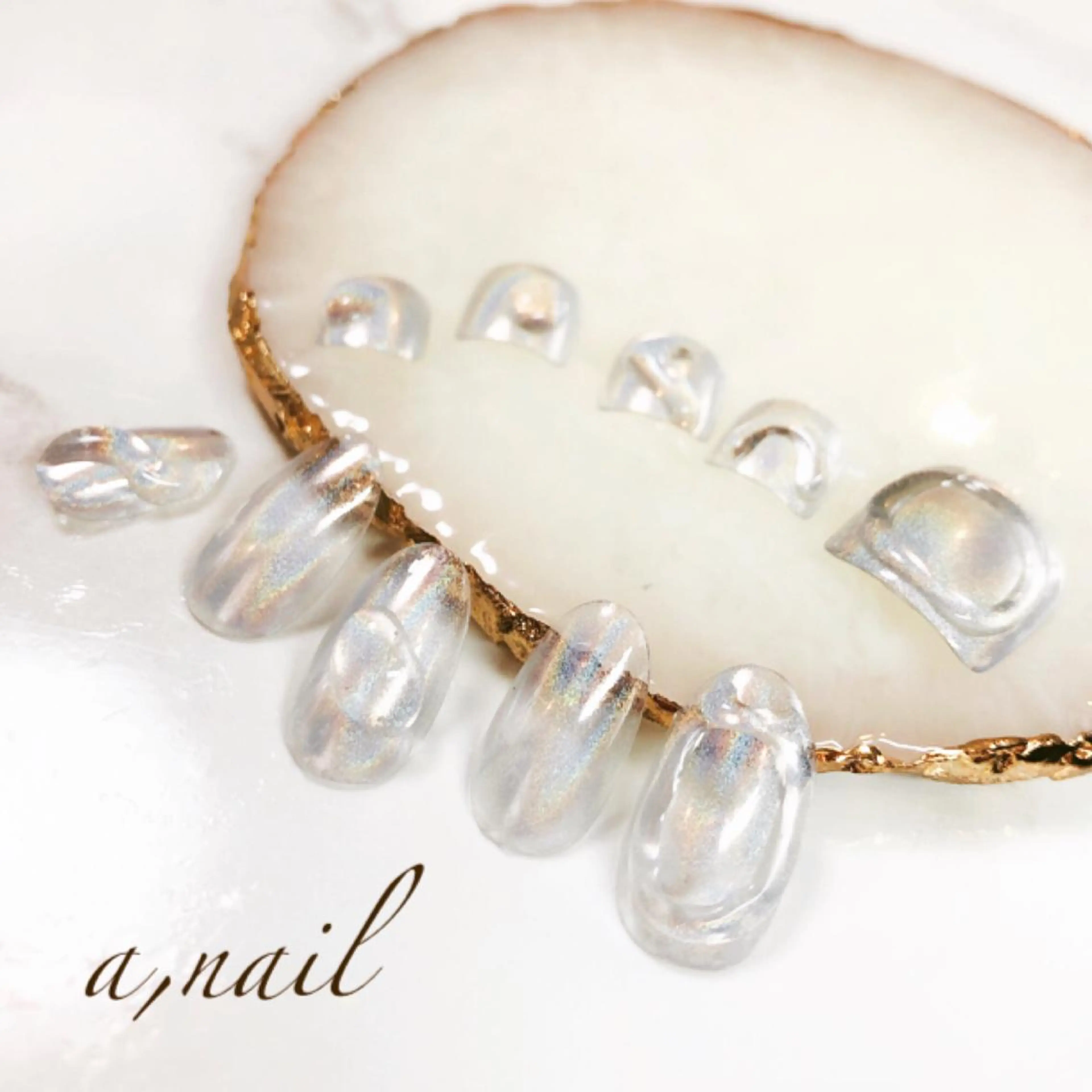 ネイル オーロラネイル クリアネイル フットネイル ジェルネイル グラデーション ハンドネイル ネイルサロン エーネイルのネイルデザイン