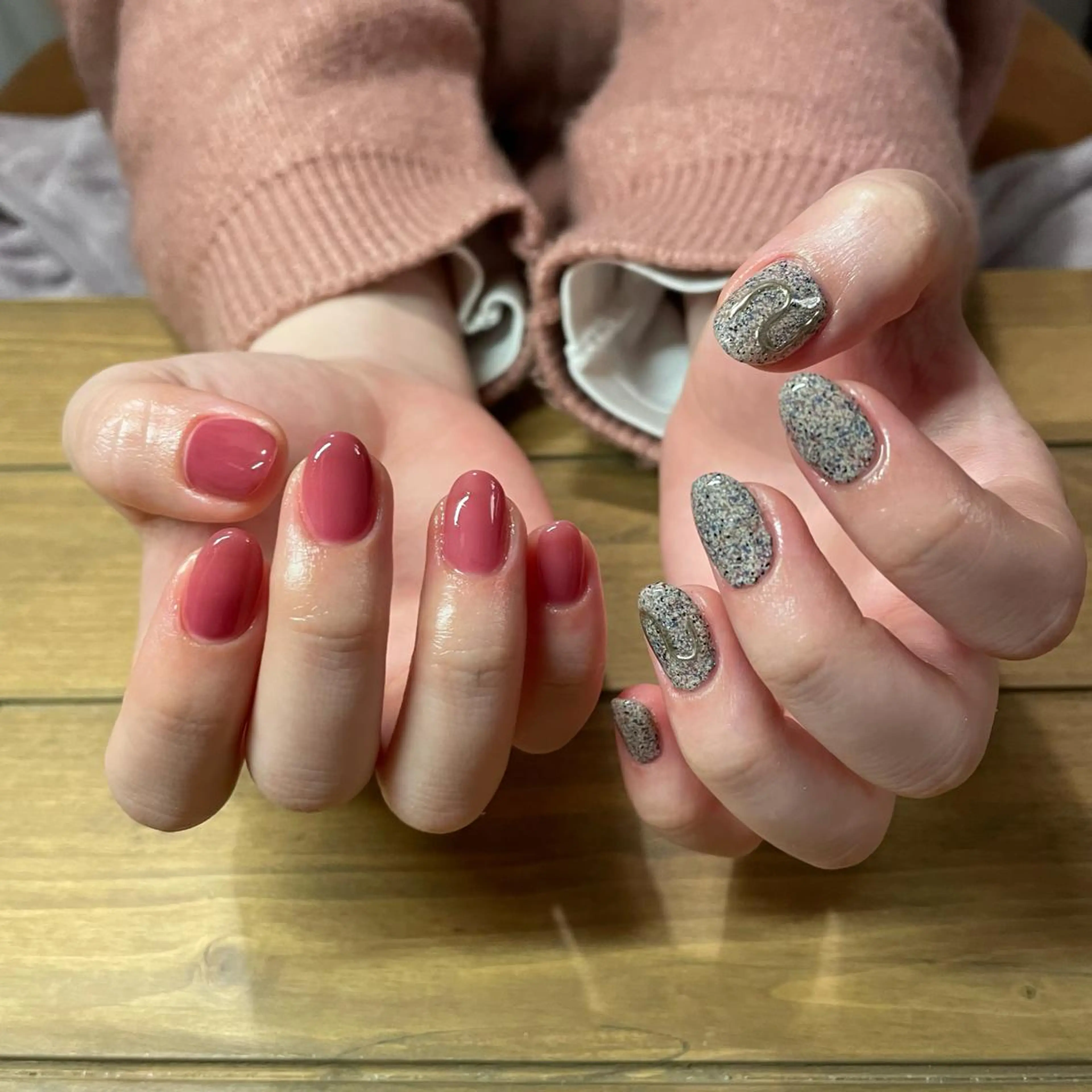 ショート ネイル ジェルネイル マグネットネイル ニュアンスネイル ワンカラーネイル パラジェル 10ten Mikiのネイルデザイン