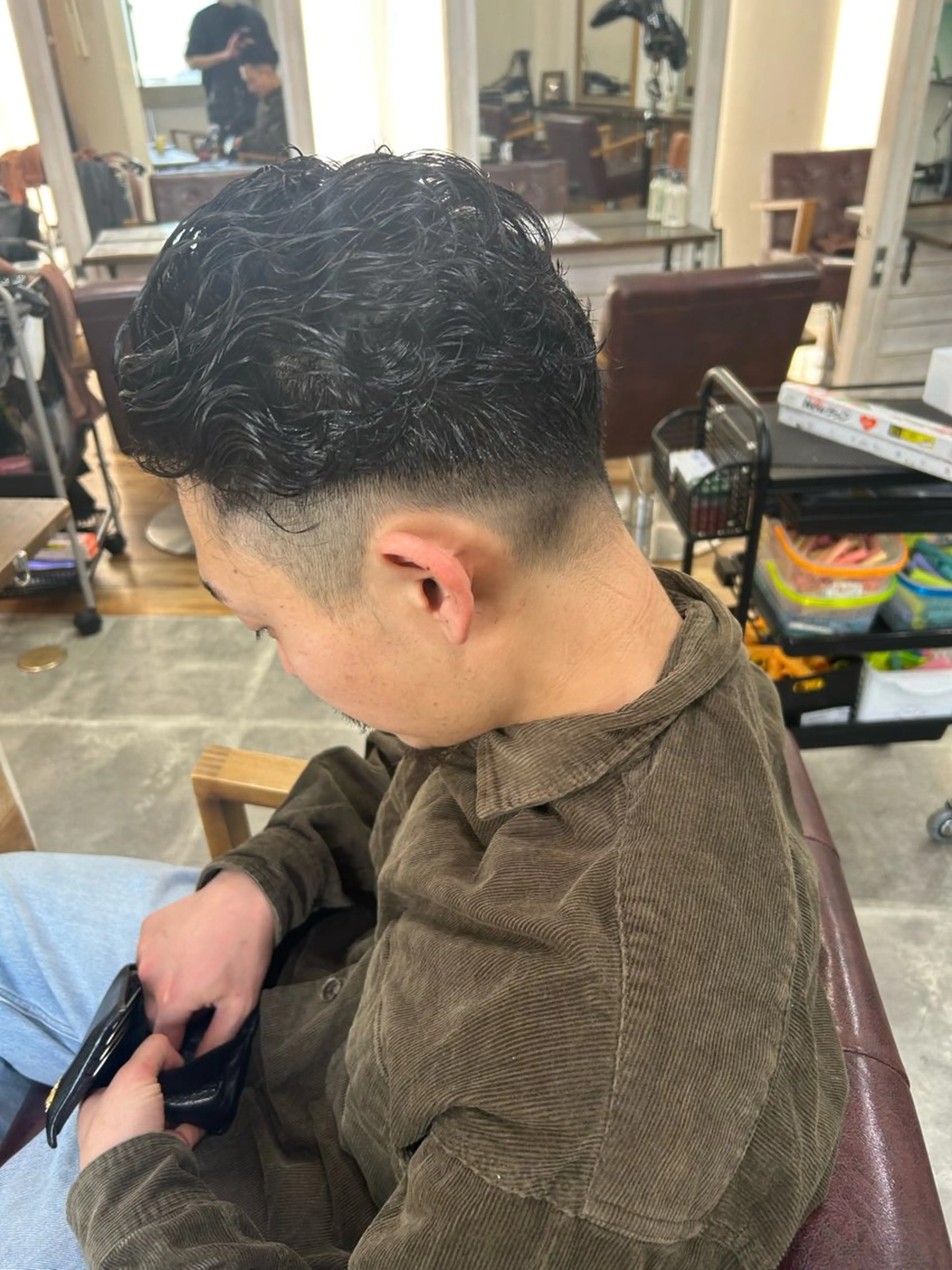 ショート パーマ メンズ メンズパーマ メンズショート ショートヘア カット パーマ CECIL hair なんば店所属・メンズパーマ 艶髪☆店長☆有馬のヘアスタイル