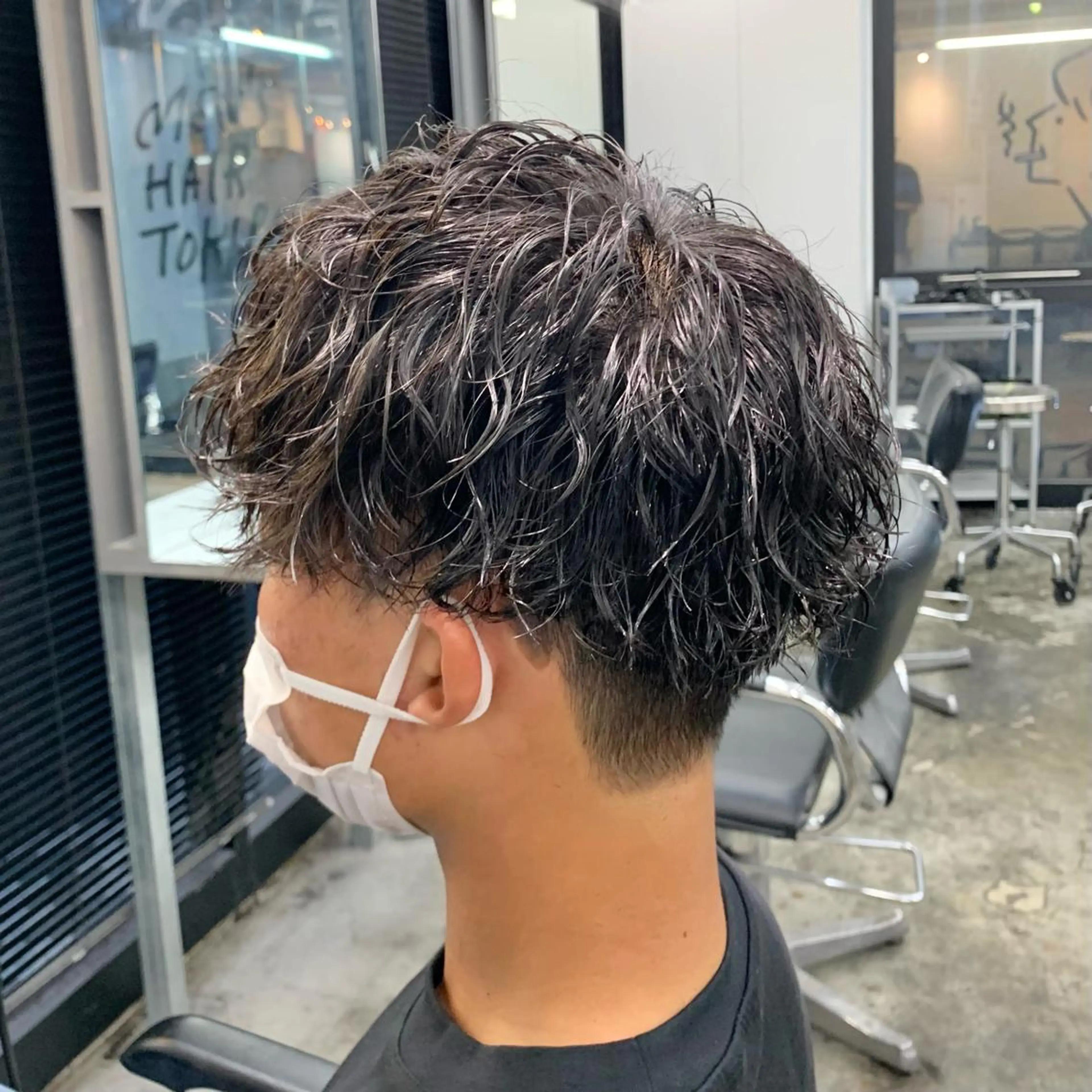 ショート パーマ メンズ マッシュ カット パーマ メンズ特化美容師/ 藤戸 椋のヘアスタイル