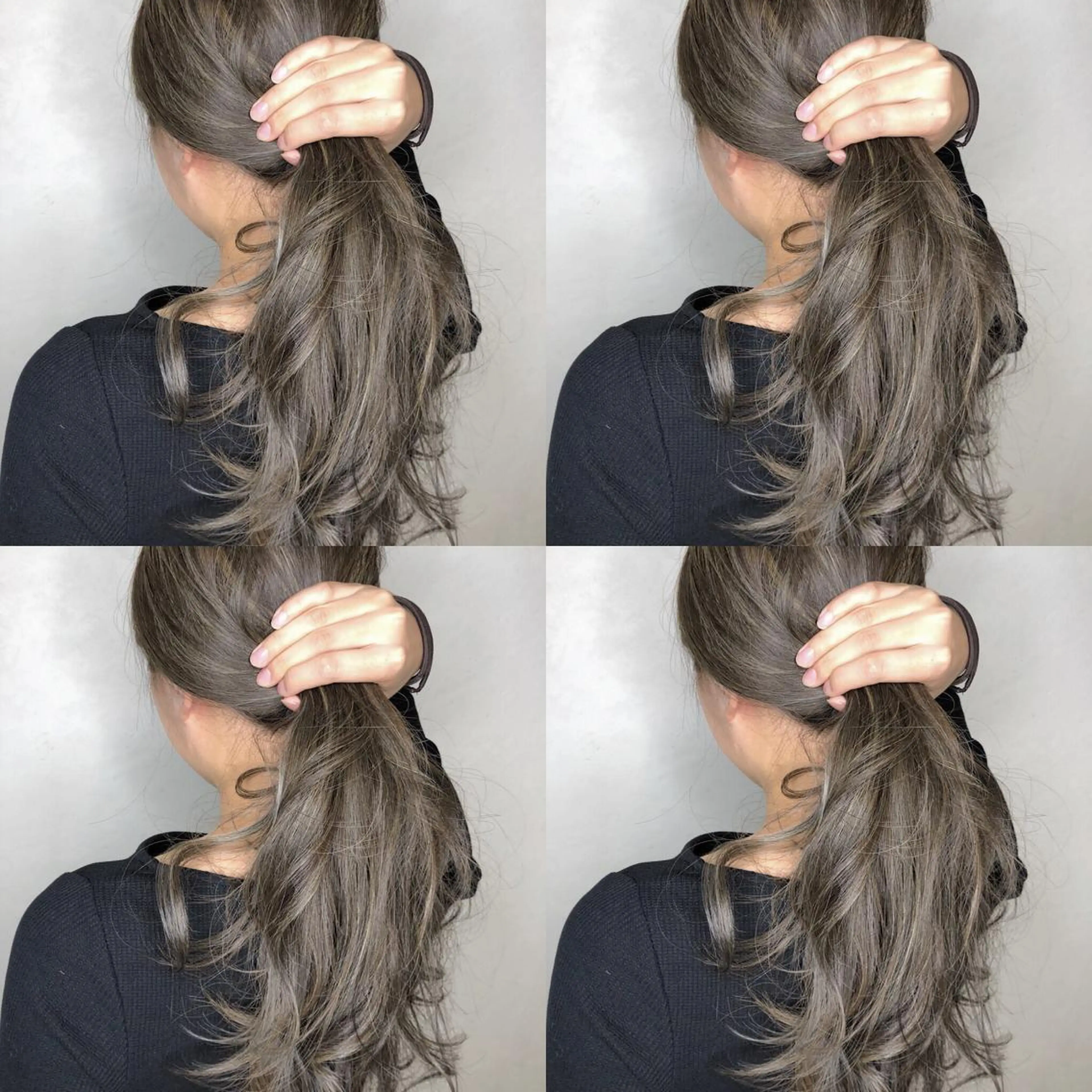 セミロング カラー アディクシーカラー アッシュ 透明感カラー グレージュ ハイライトカラー JIL BLAN 京都のヘアスタイル