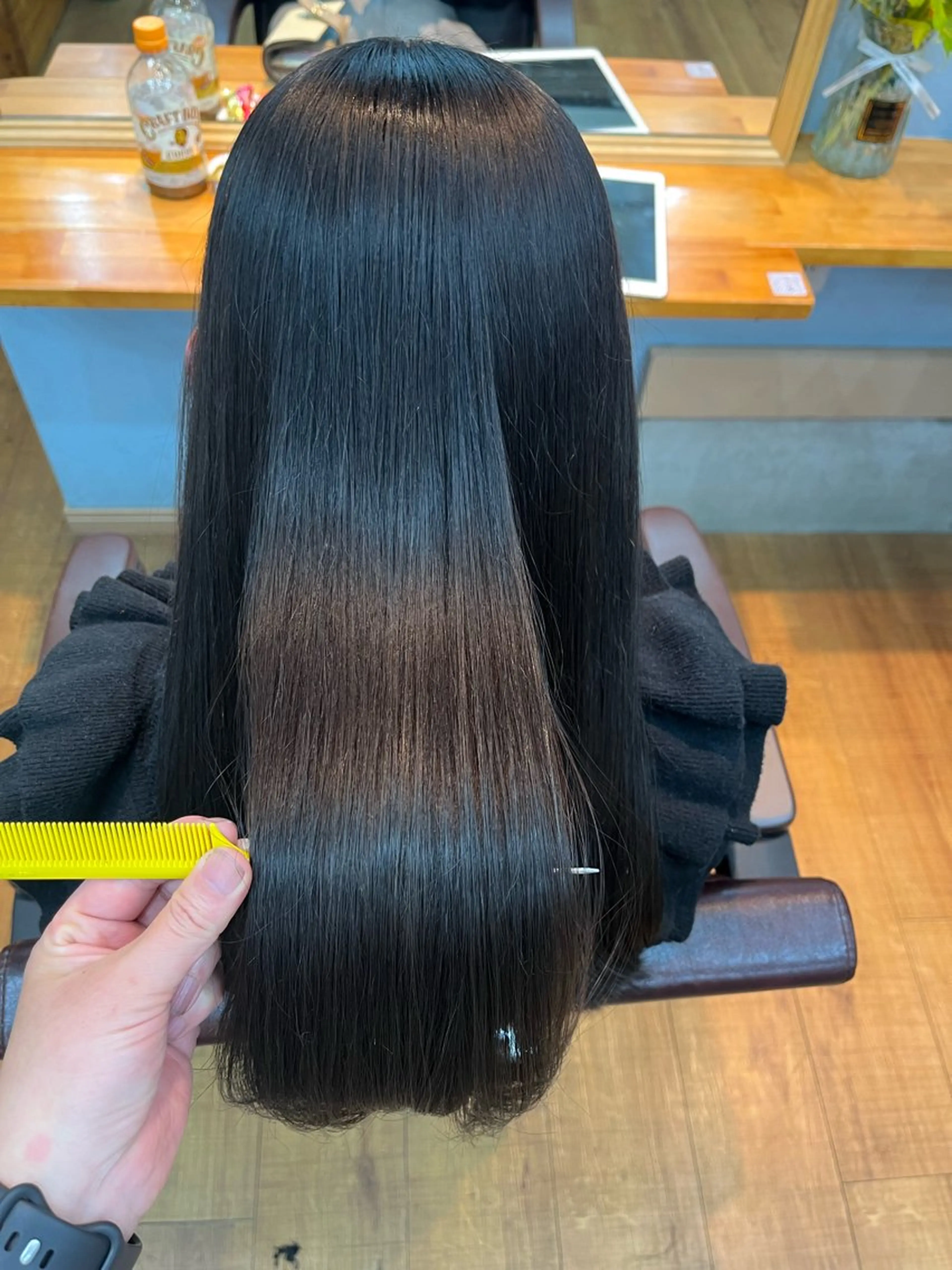 ロング カット 縮毛矯正 トリートメント 髪質改善 UN BLEACHのヘアスタイル