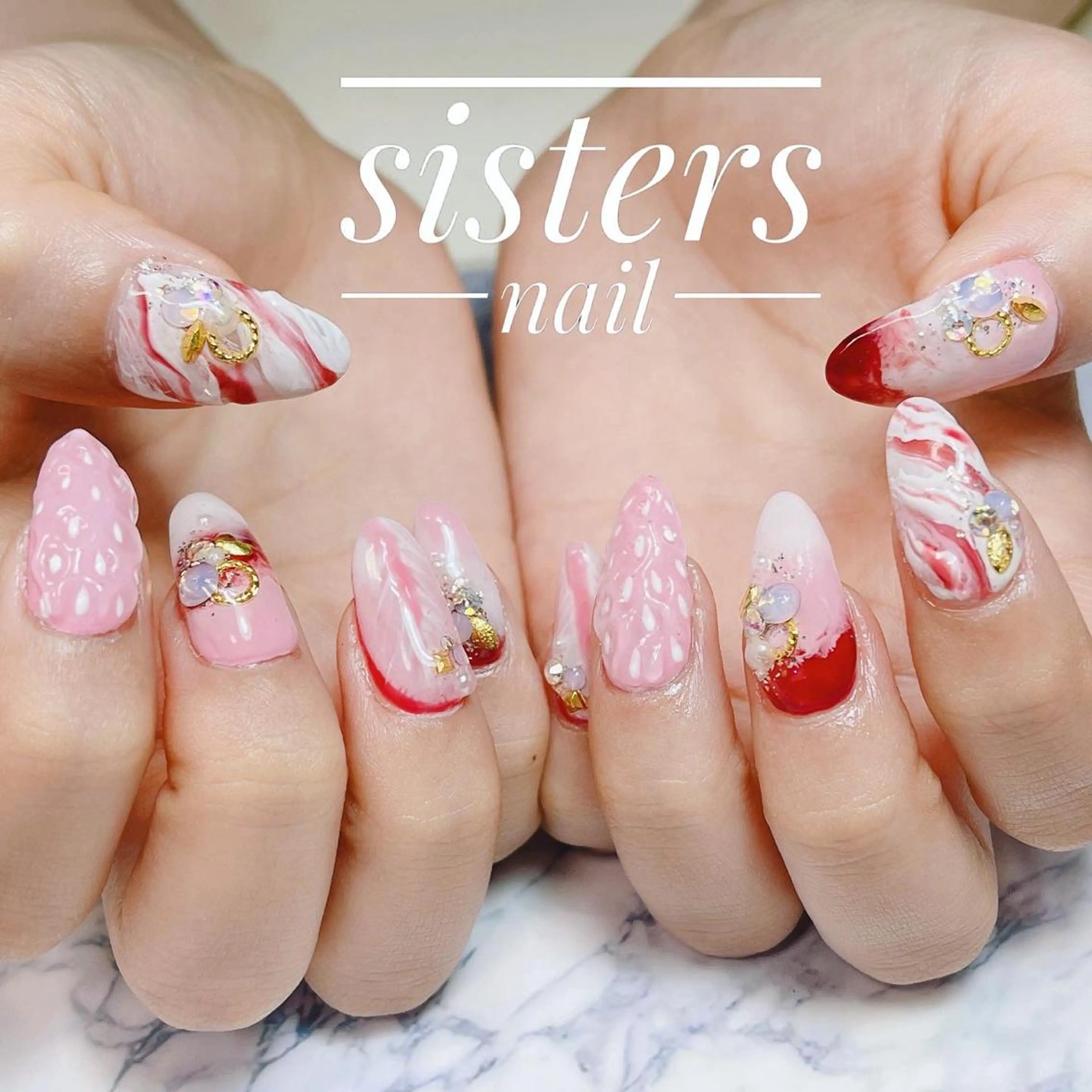ネイル アートネイル 大理石ネイル(マーブル) sisters nail.fのネイルデザイン
