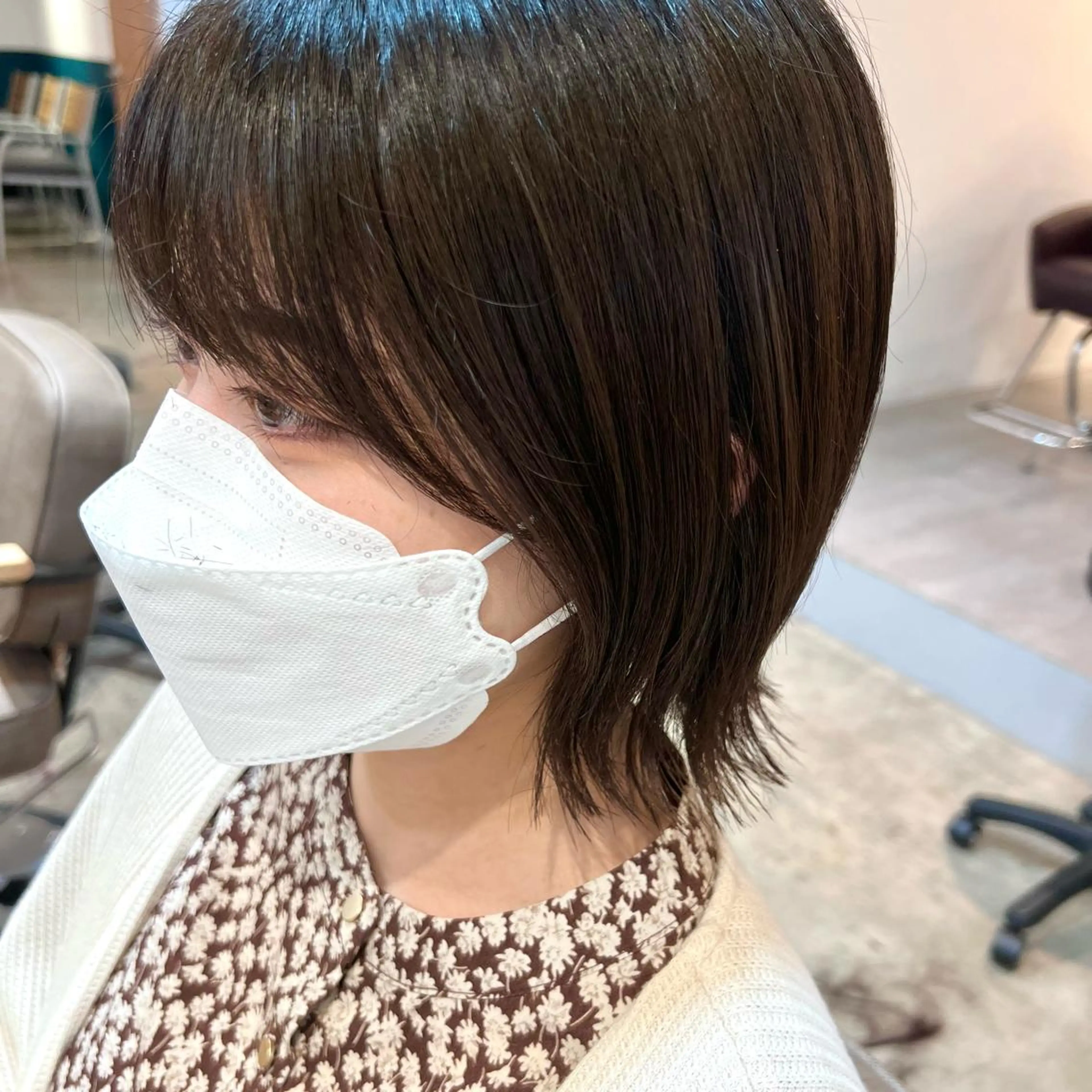 ミディアム 外ハネヘア ☁️RIKA☁️ @ri2_____bのヘアスタイル