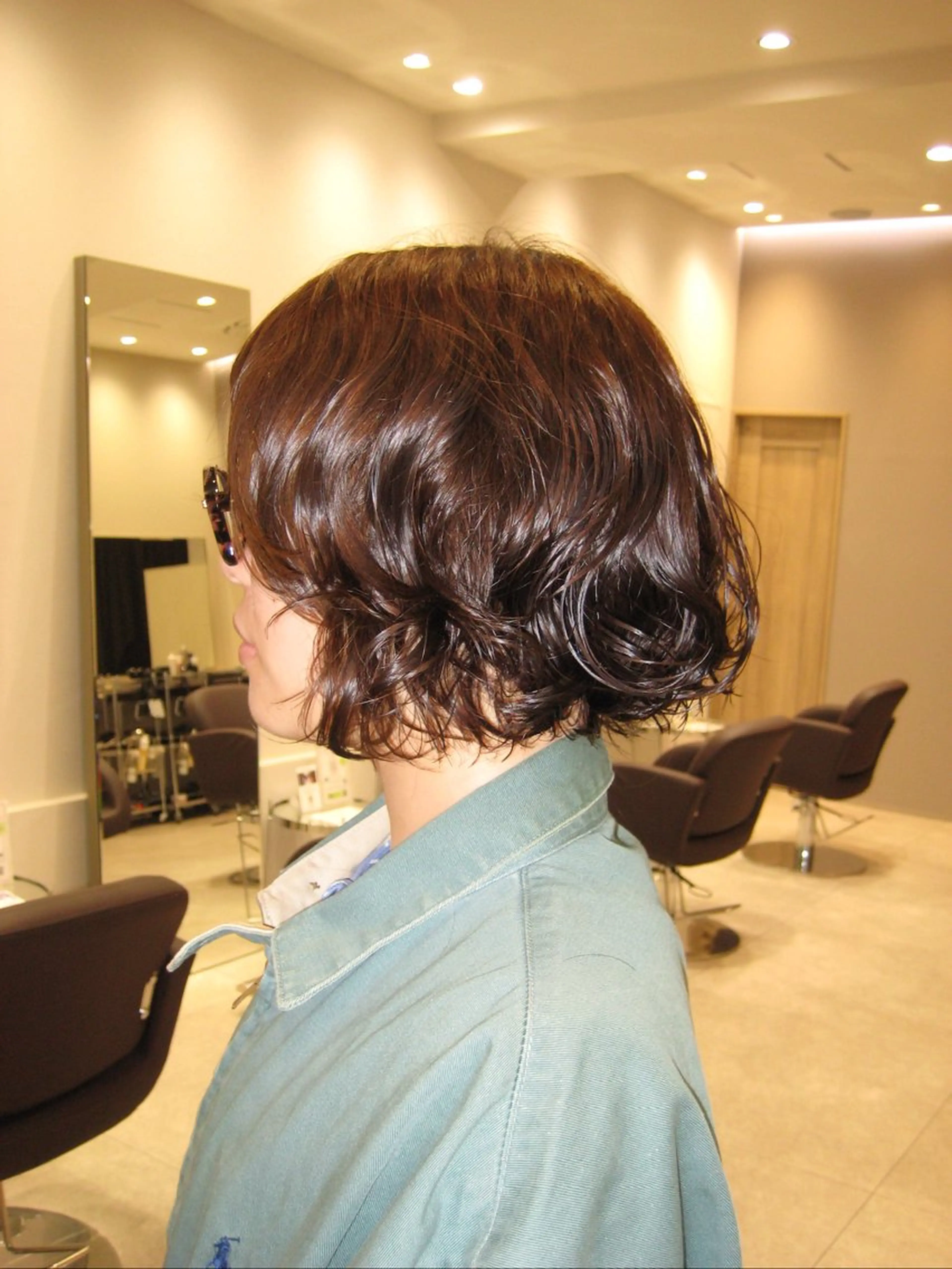 ショート パーマ ボブ カット パーマ 艶カラー/高円寺/ atsumi🦣🪽のヘアスタイル