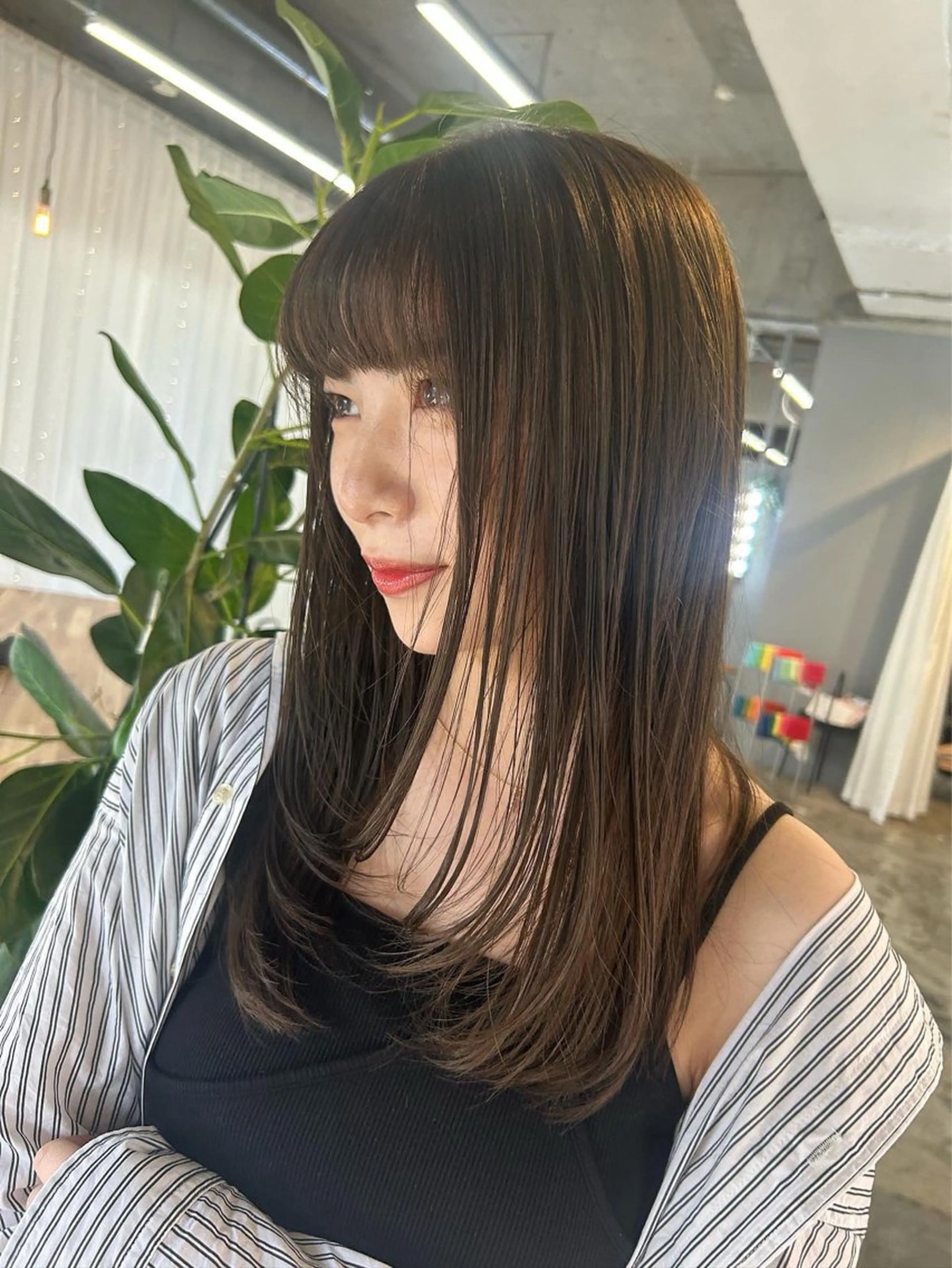 ロング 顔まわりレイヤー 顔周りカット 髪質改善 レイヤーカット VISUALIST所属・小倉/レイヤー/ 顔周りカット/naoのヘアスタイル