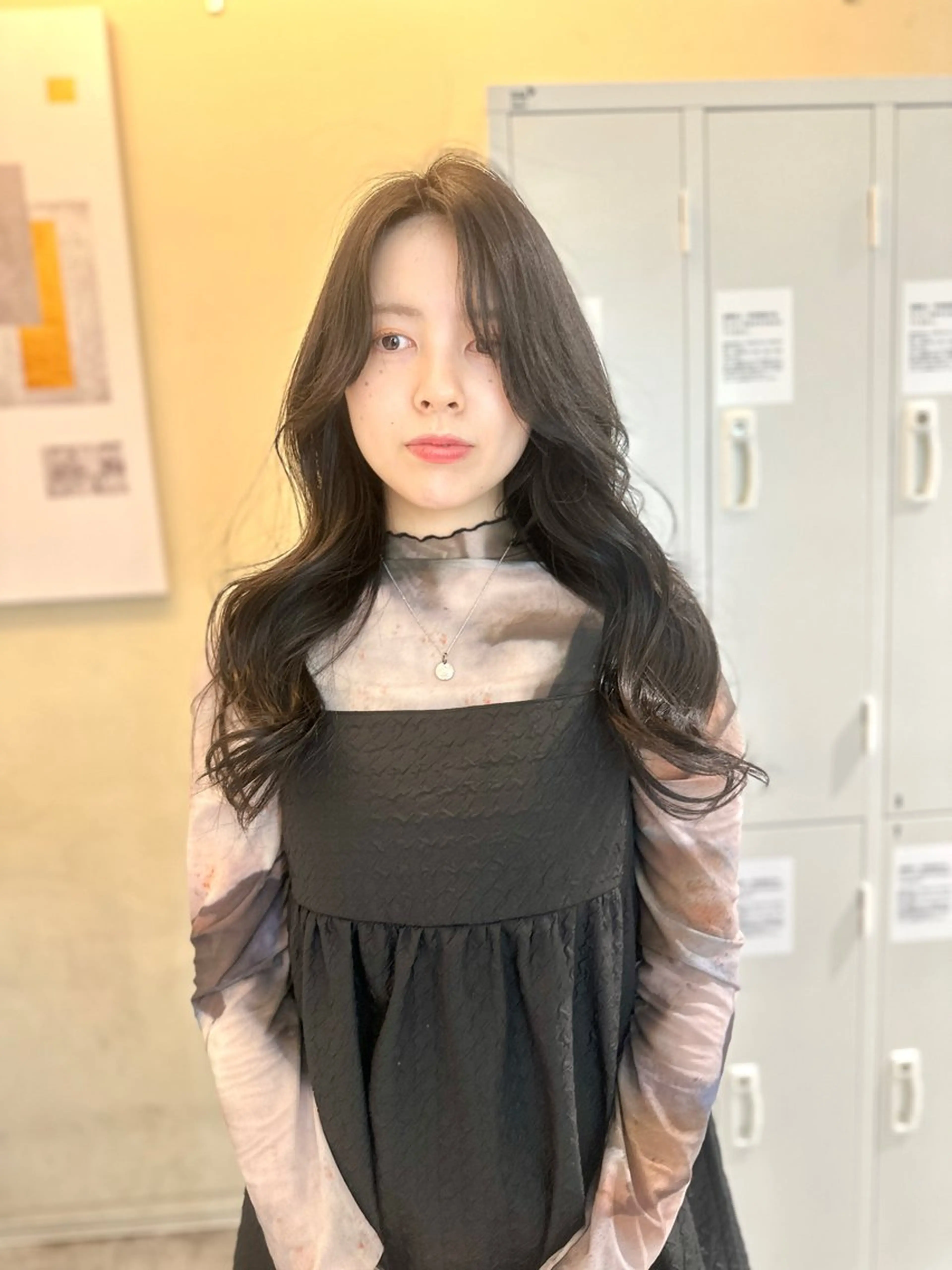 ロング カラー アディクシーカラー バレイヤージュ ブリーチ デザインカラー ダブルカラー カット ヘアカラー トリートメント レイヤーカット nude ヘア大和のヘアスタイル