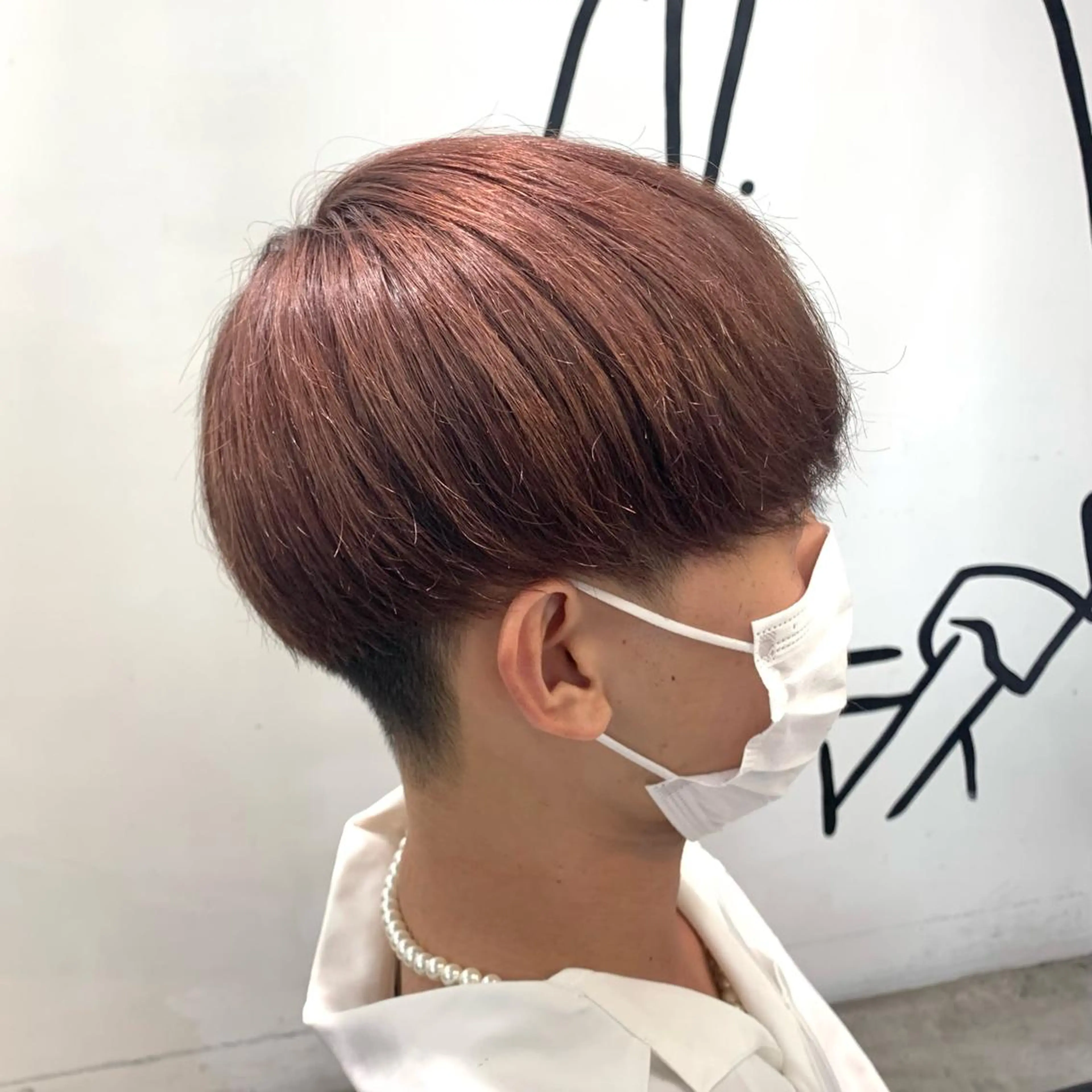 ショート カラー メンズ マッシュ ベージュカラー ピンクカラー ピンクベージュ カット ヘアカラー メンズ特化美容師/ 藤戸 椋のヘアスタイル