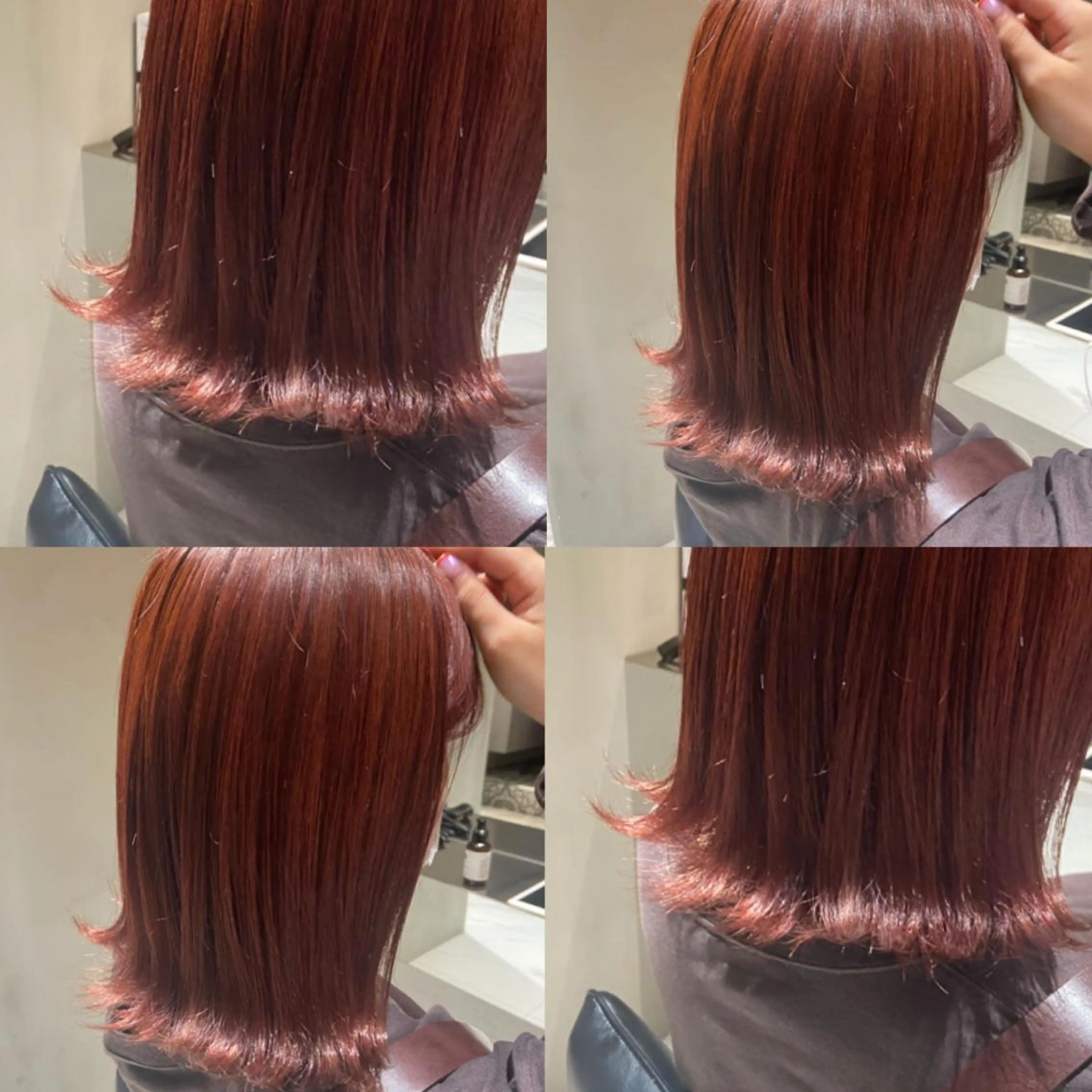 ミディアム カラー ブラウンカラー ハイトーンカラー オレンジ オレンジブラウン カジュアルを女っぽく 𝗮𝘆𝗮𝗰𝗼のヘアスタイル