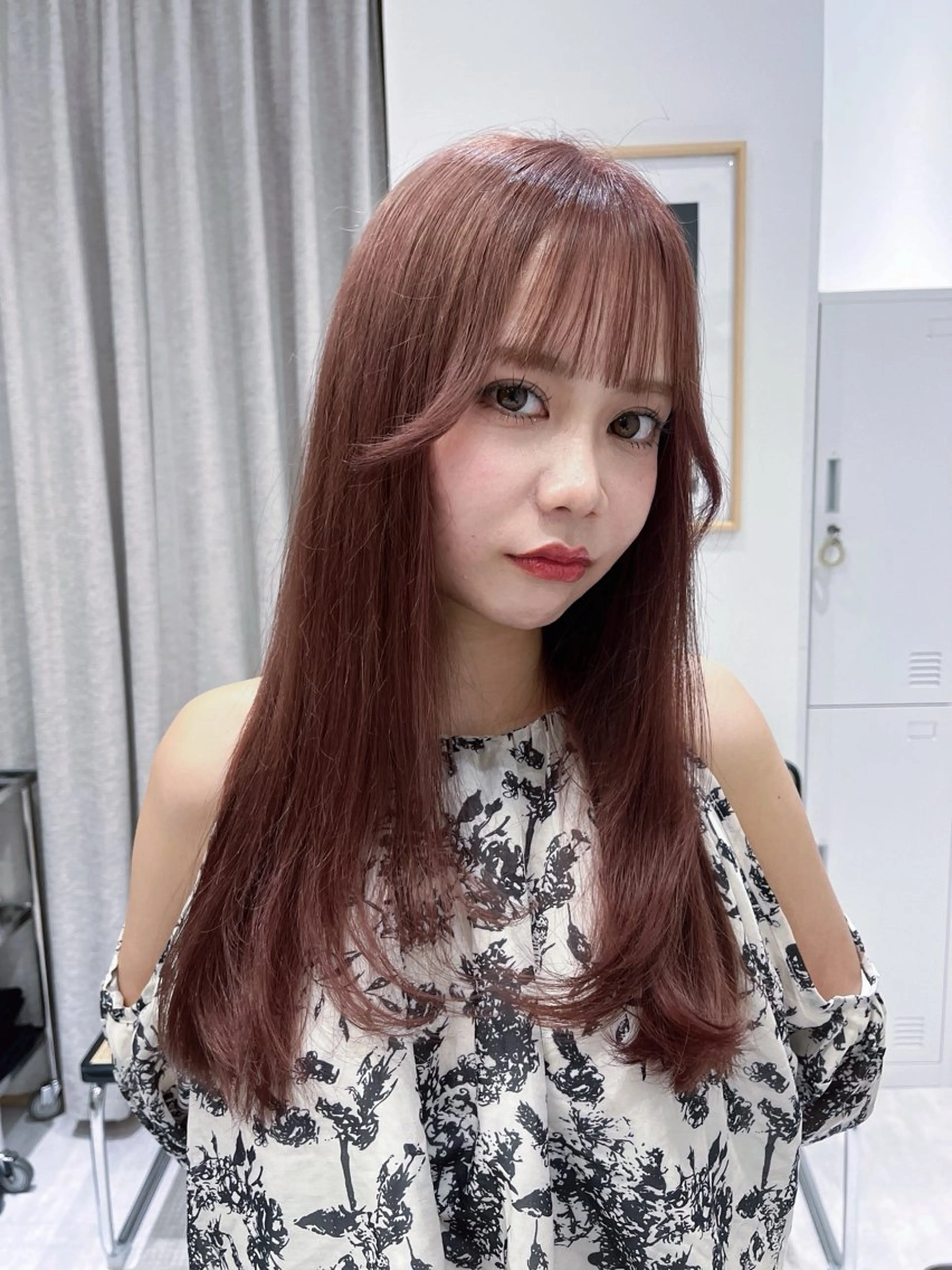ロング 髪質改善 韓国風ヘア レイヤーカット ヘアカラー zina福岡天神📛 井上美乃里のヘアスタイル