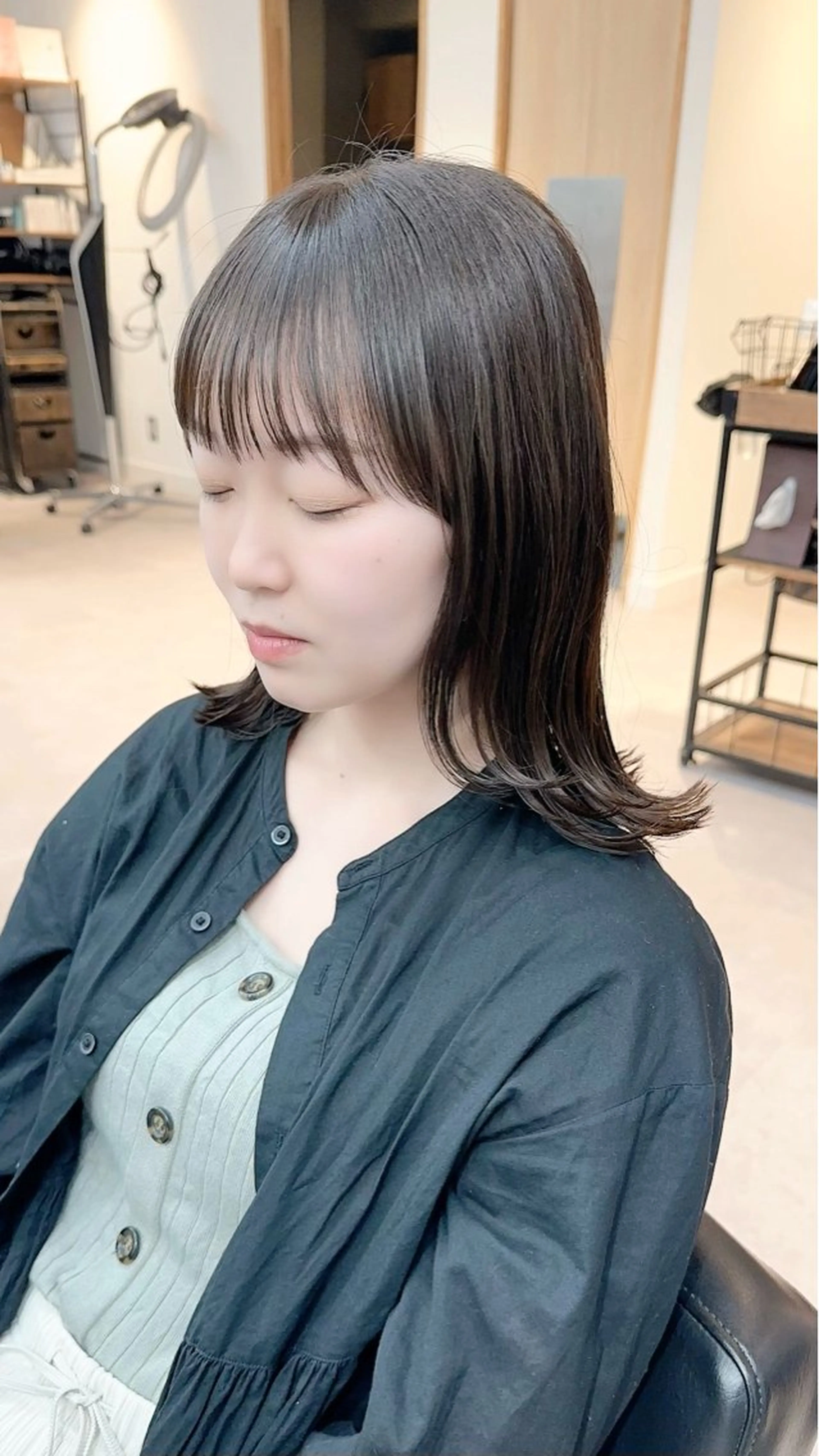 ミディアム カラー パーマ ヘアアレンジ メンズ キッズ カット 縮毛矯正 トリートメント 骨格似合わせレイヤー /縮毛矯正🌿JUNのヘアスタイル