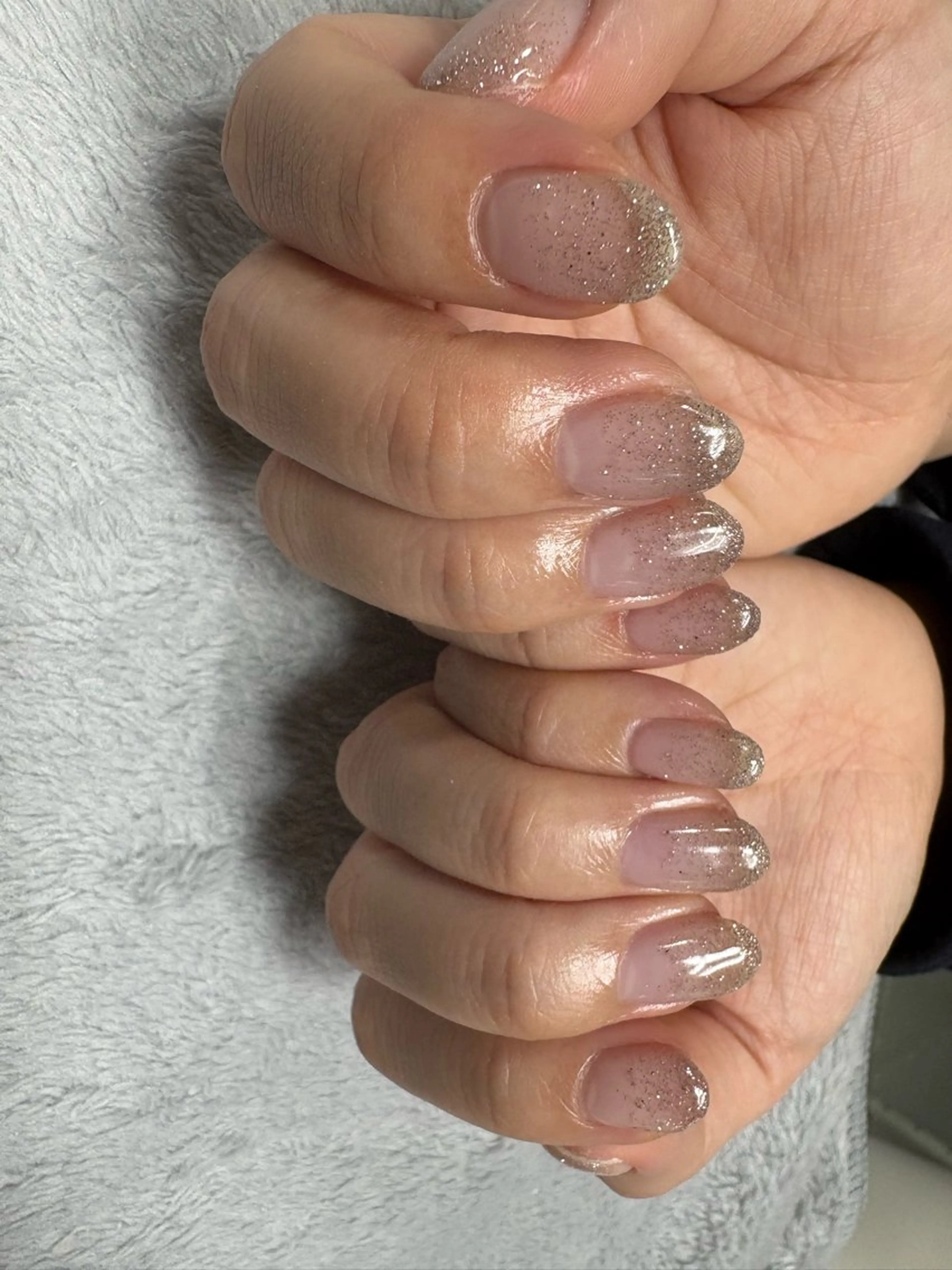 ジェルネイル　ラメグラデーション　オフありの写真