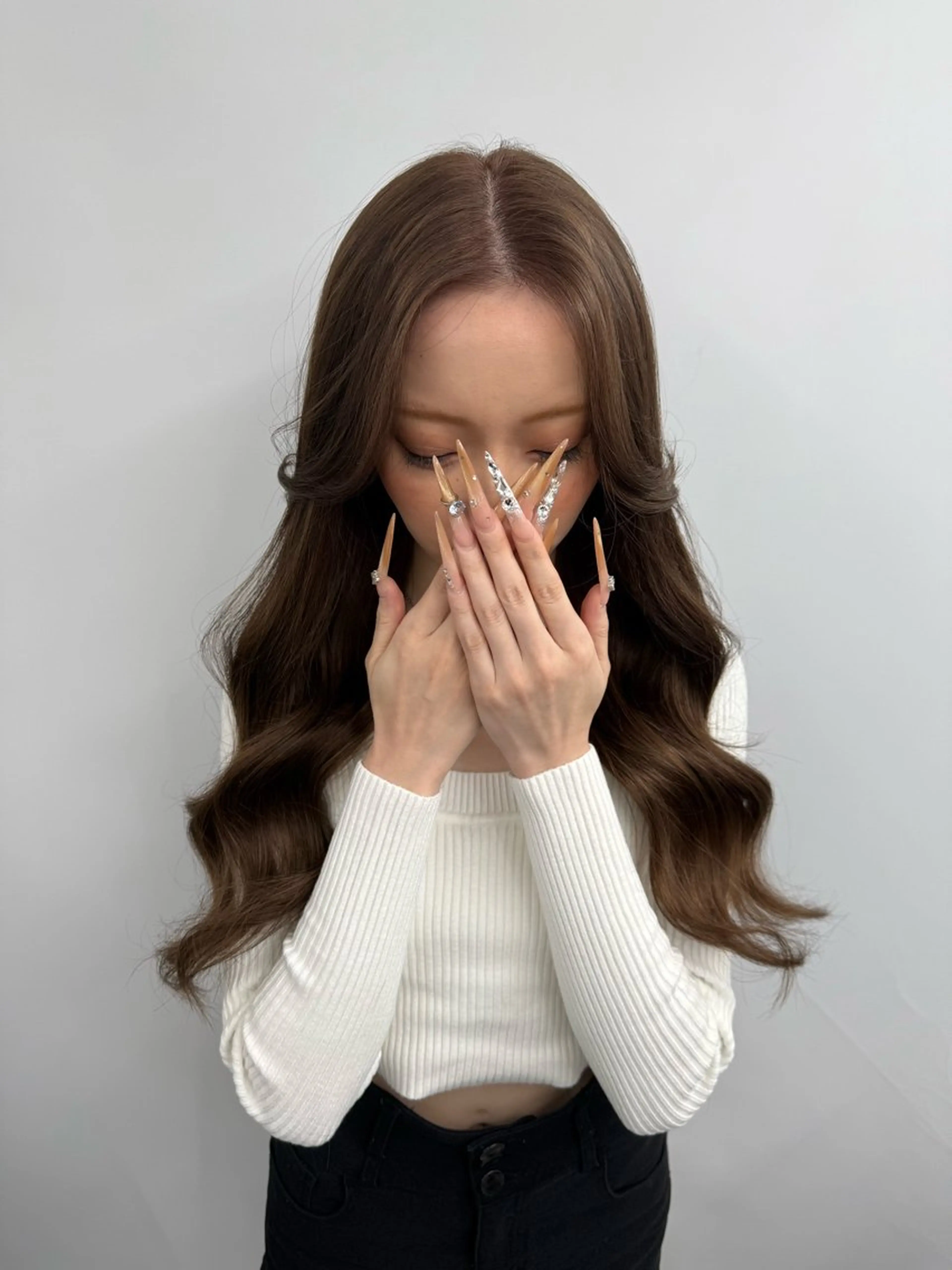 ロング カラー カット ヘアカラー エクステ ハル🫧難波羽 エクステ韓国ヘアのヘアスタイル