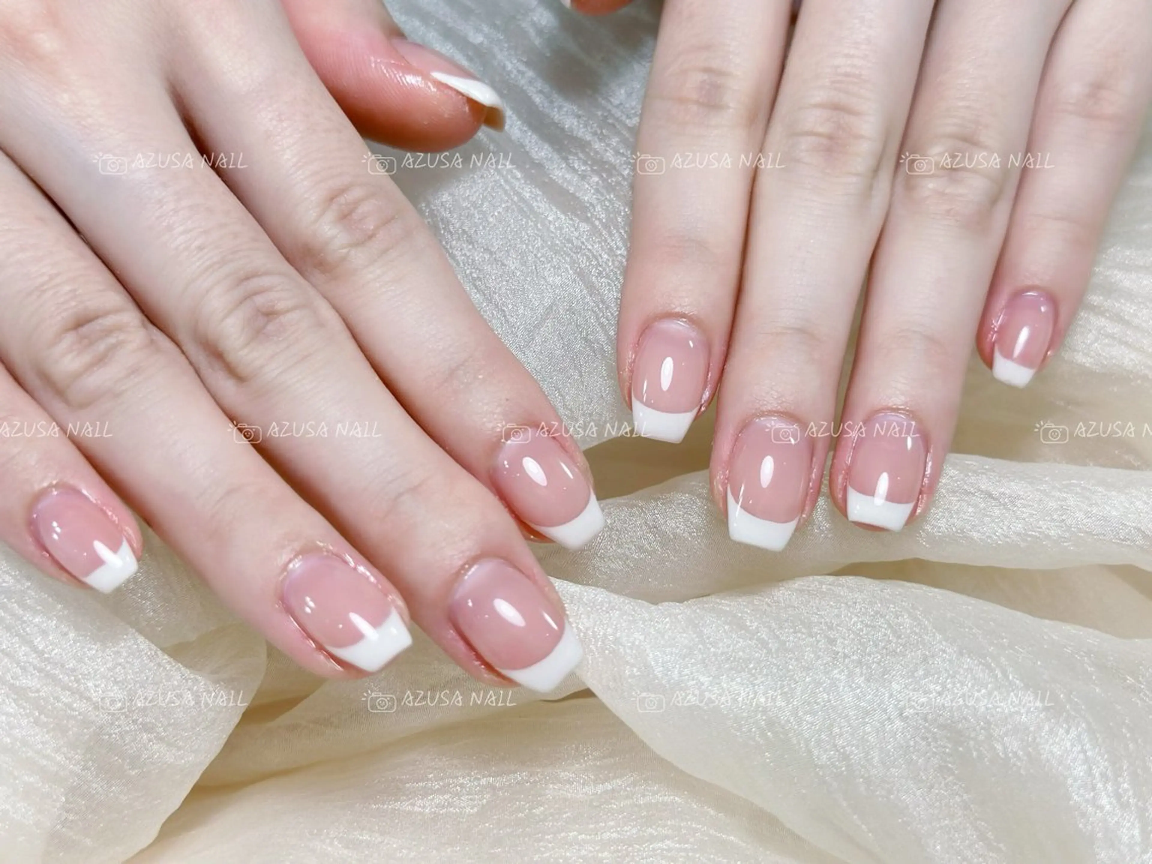 ネイル クリアネイル フレンチネイル ガラスフレンチ オフィスネイル ワンカラーネイル ハンドネイル 🧸自宅ネイル あずさのネイルデザイン