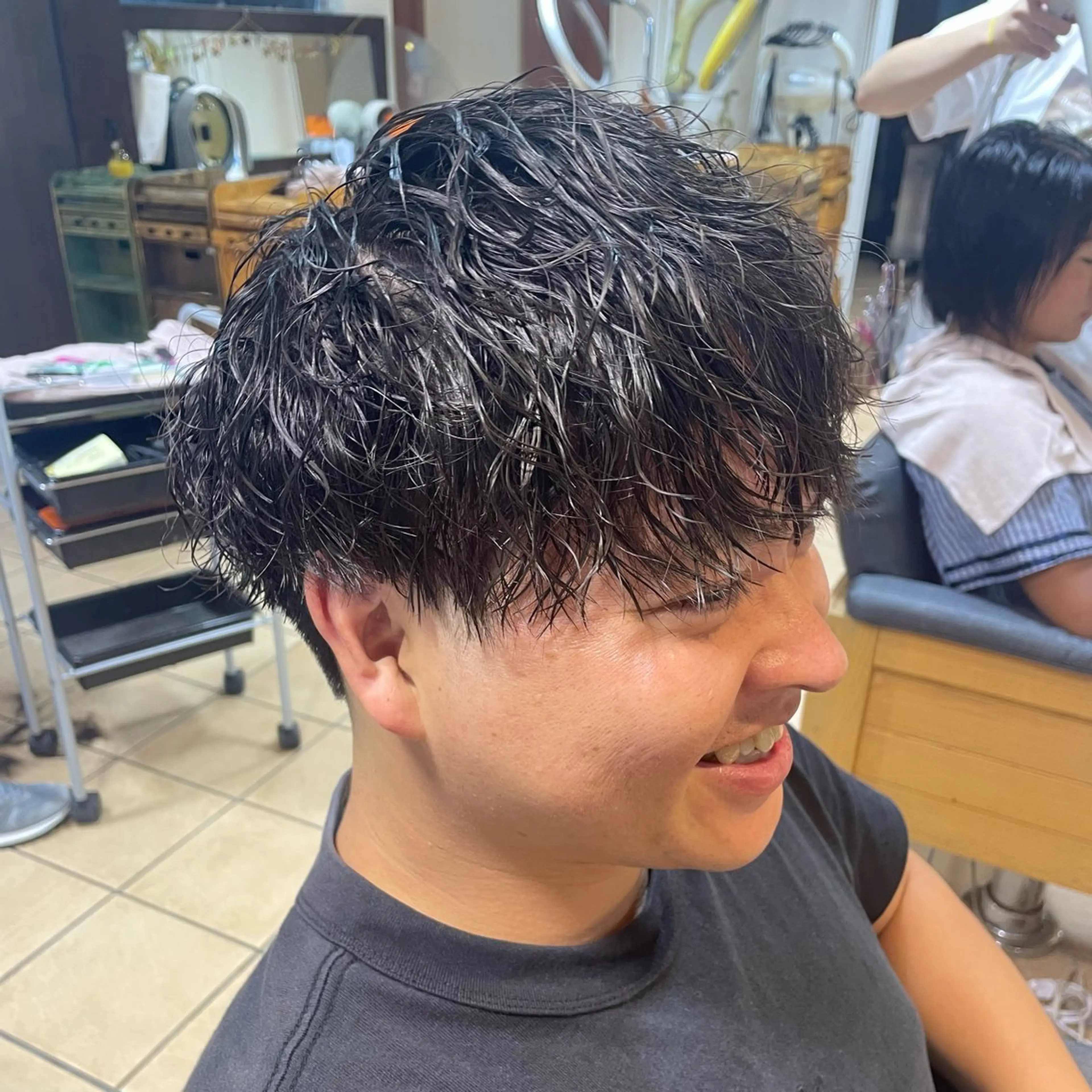 ショート パーマ メンズ カット パーマ すげ さやかのヘアスタイル