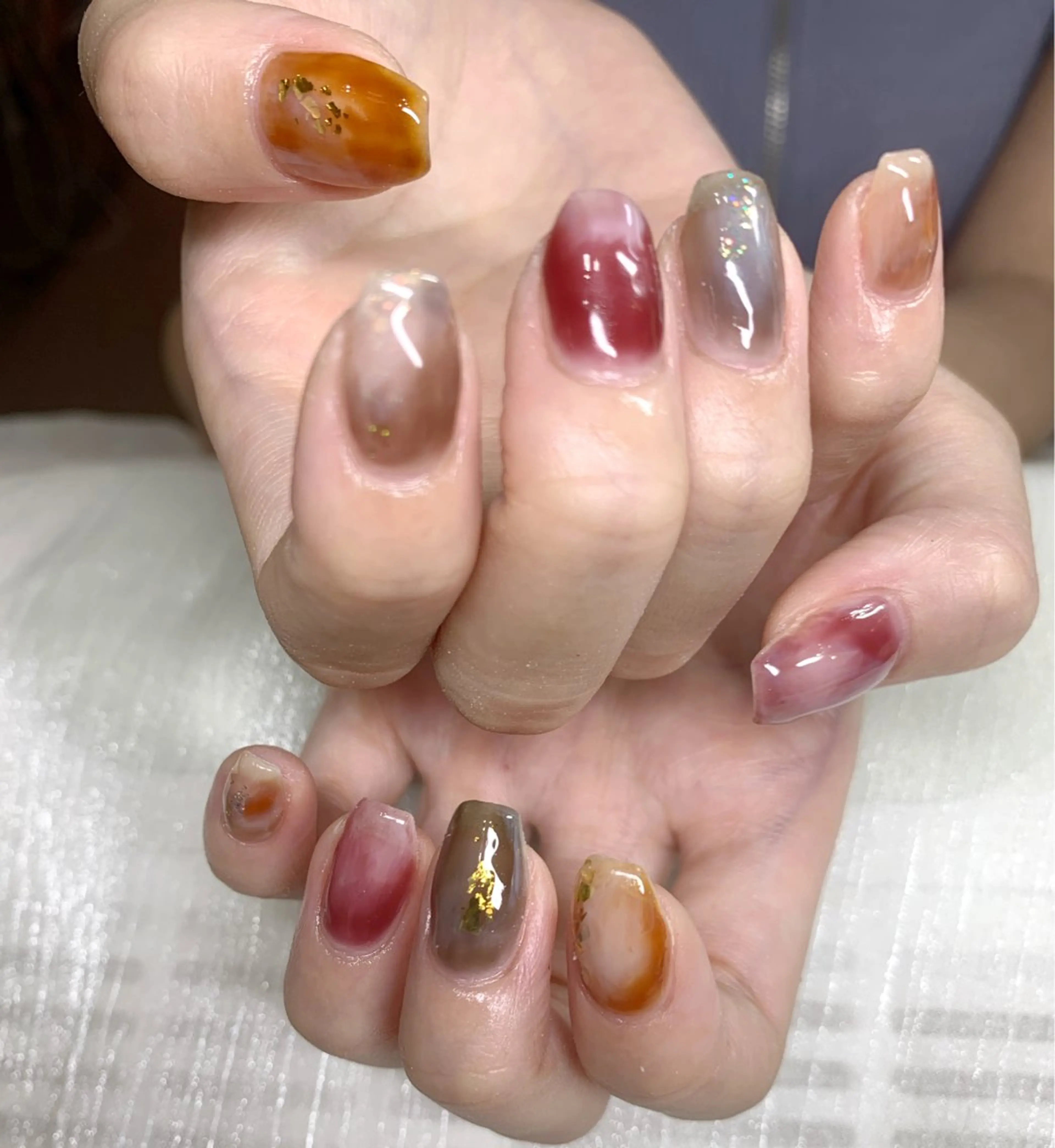 ネイル ニュアンスネイル 冬ネイル mira-cle大濱美容アカデミー所属・AI NAのネイルデザイン