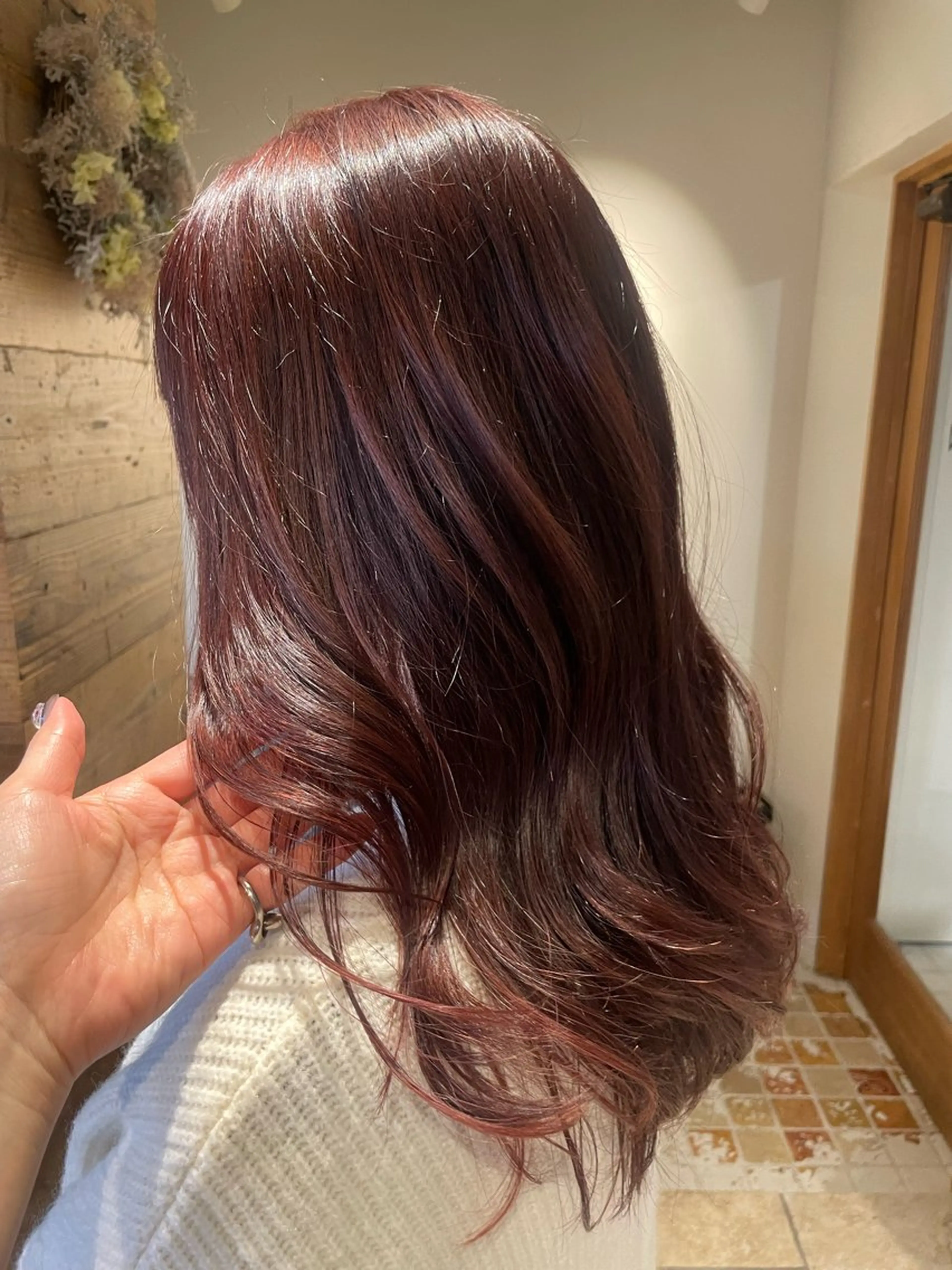 ロング カラー ブラウンカラー ピンクカラー ピンクブラウン カット ヘアカラー トリートメント ショート・ボブ／ CHIEのヘアスタイル