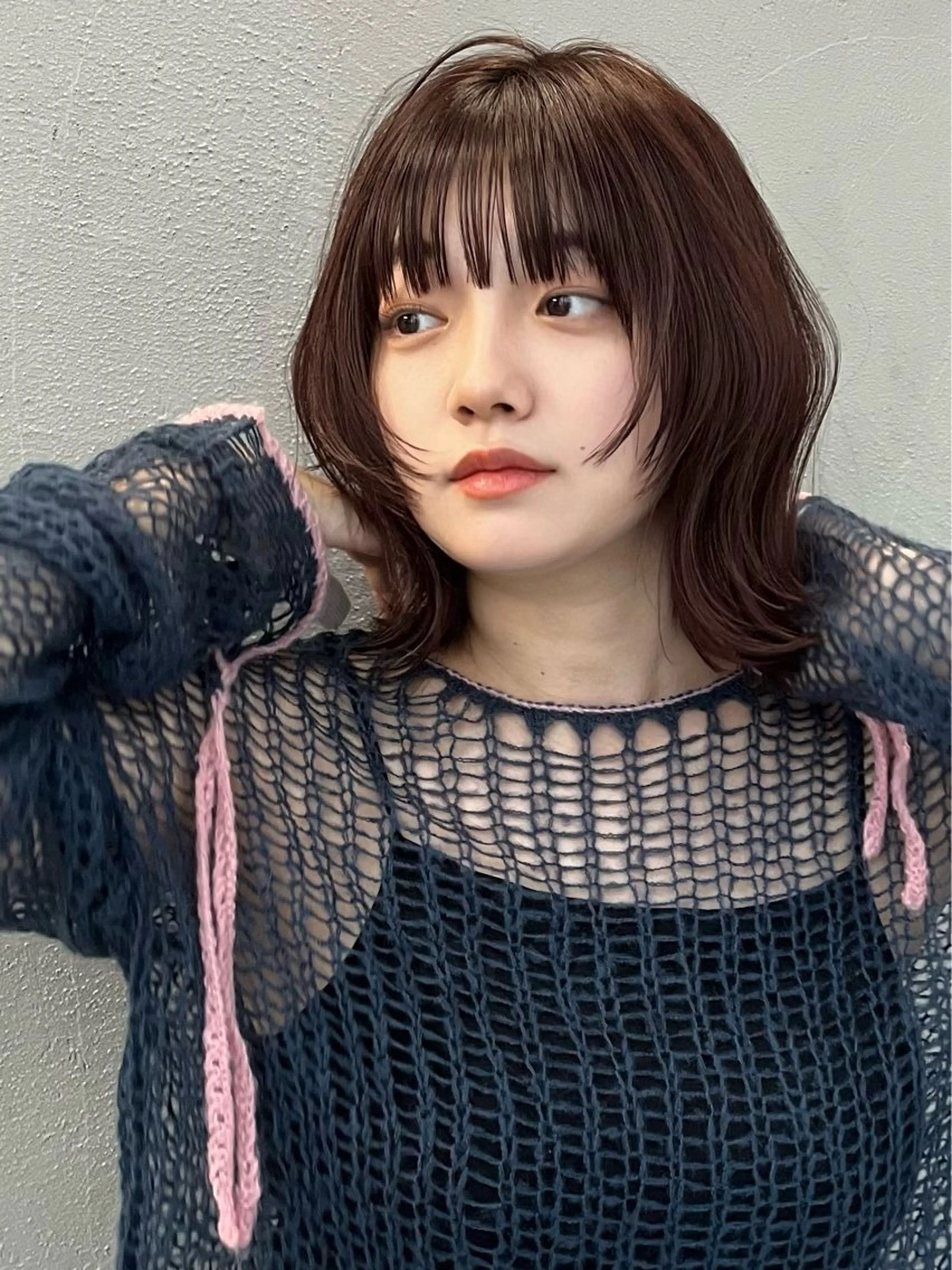 ミディアム カラー ボブレイヤー ボブ 顔まわりレイヤー 顔周りカット レイヤーカット カット ヘアカラー トリートメント ウルフ/レイヤー ⚡️ITSUKU⚡️のヘアスタイル
