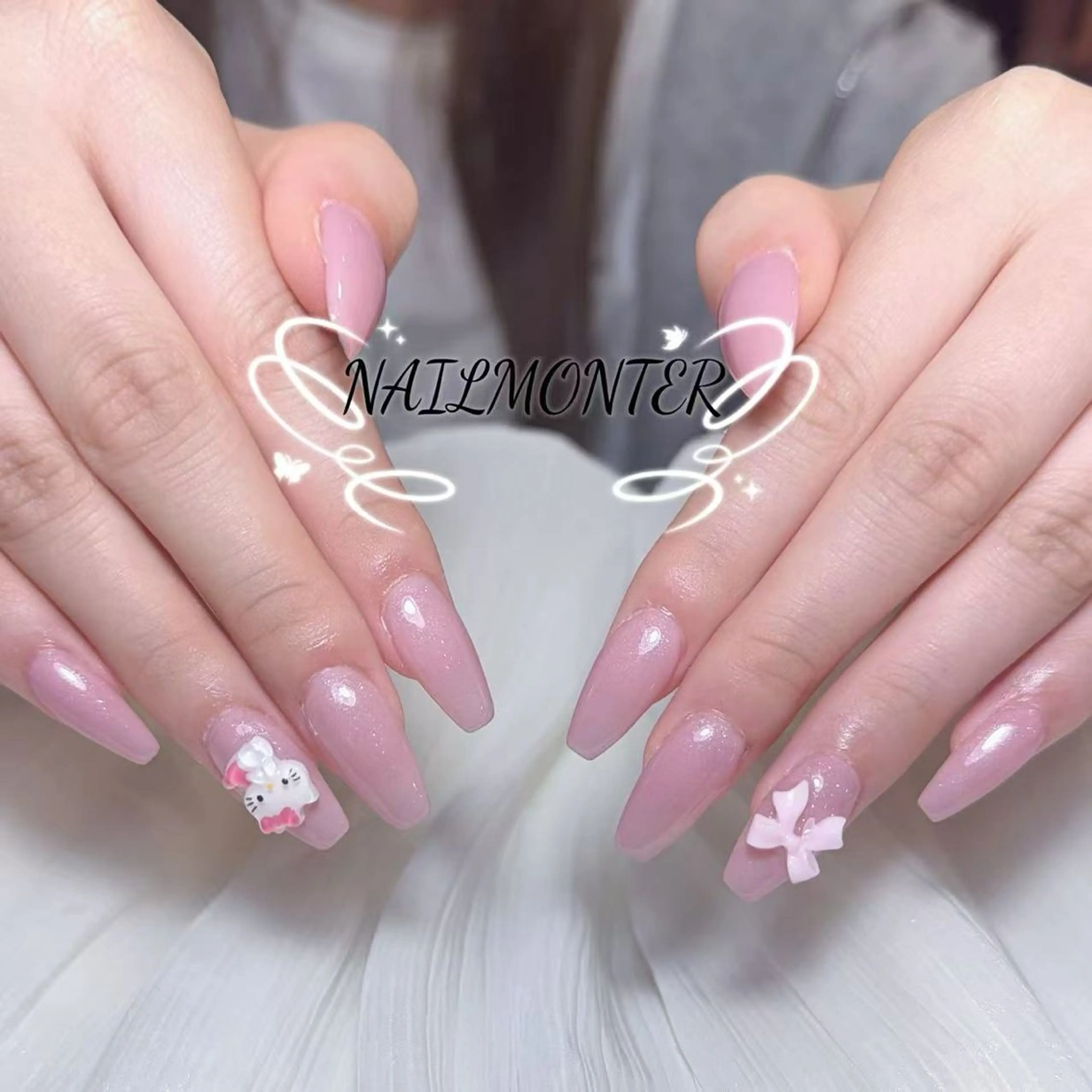ネイル アートネイル オーロラネイル ガーリー キラキラネイル 韓国ネイル ハンドネイル ハンドケア Nail Monsterのネイルデザイン