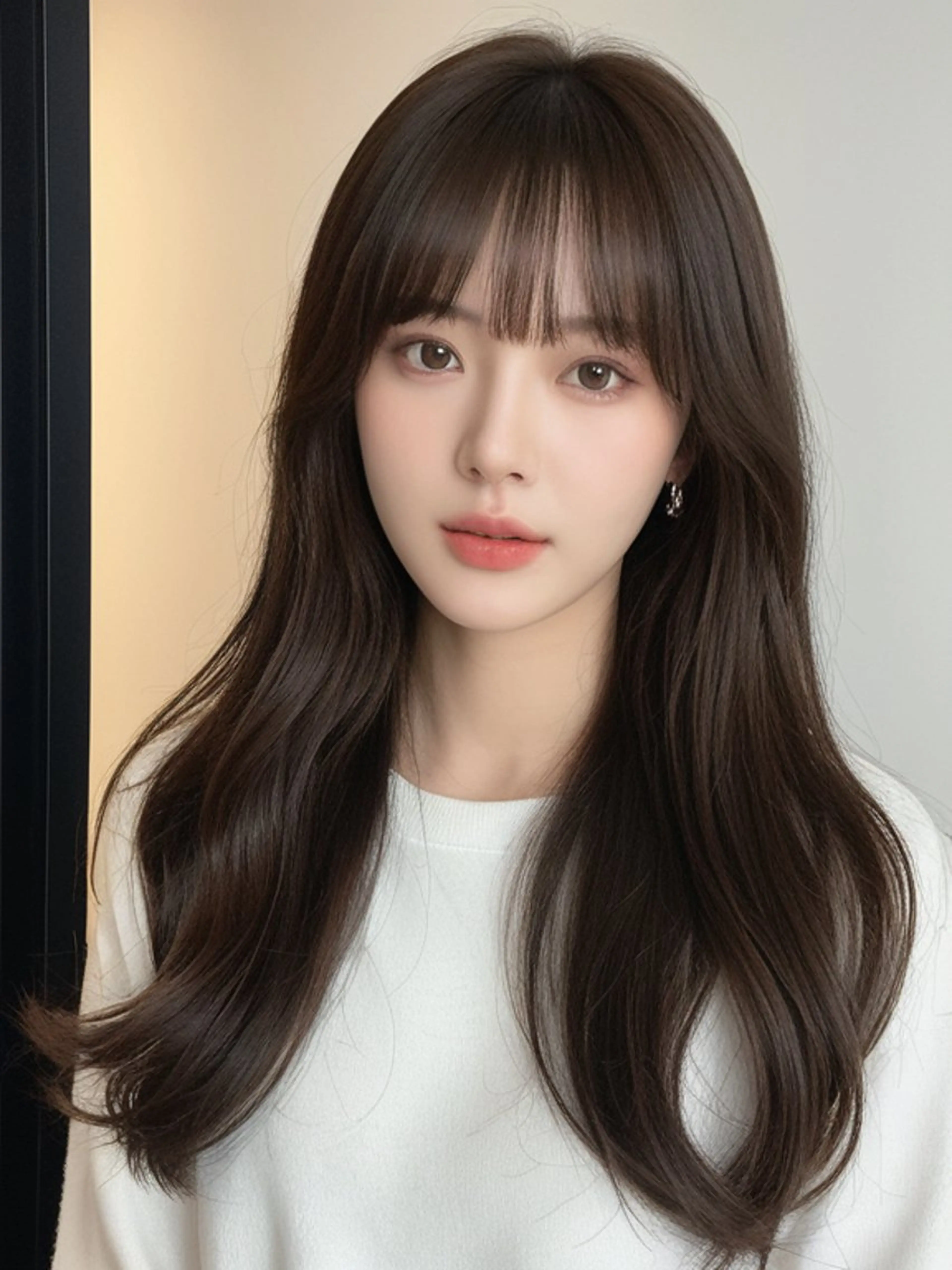 ロング くびれヘア 韓国風ヘア レイヤーカット カット ヘアカラー トリートメント 新宿/韓国レイヤー 顔まわり/RIKUのヘアスタイル