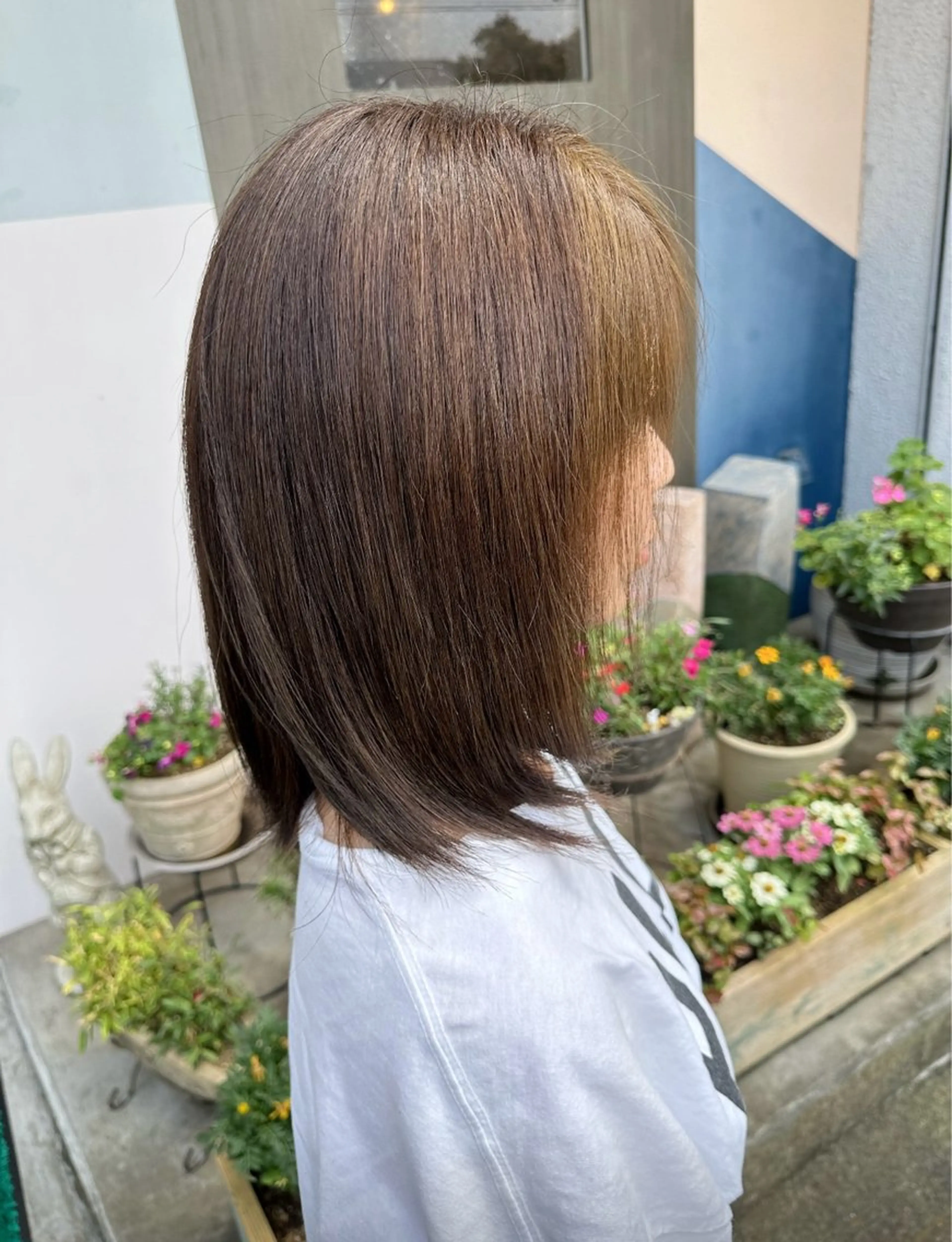 ショート カラー ミストバング ブリーチ  フェイスフレーミング 顔周りカット 【echelle】 AMUのヘアスタイル