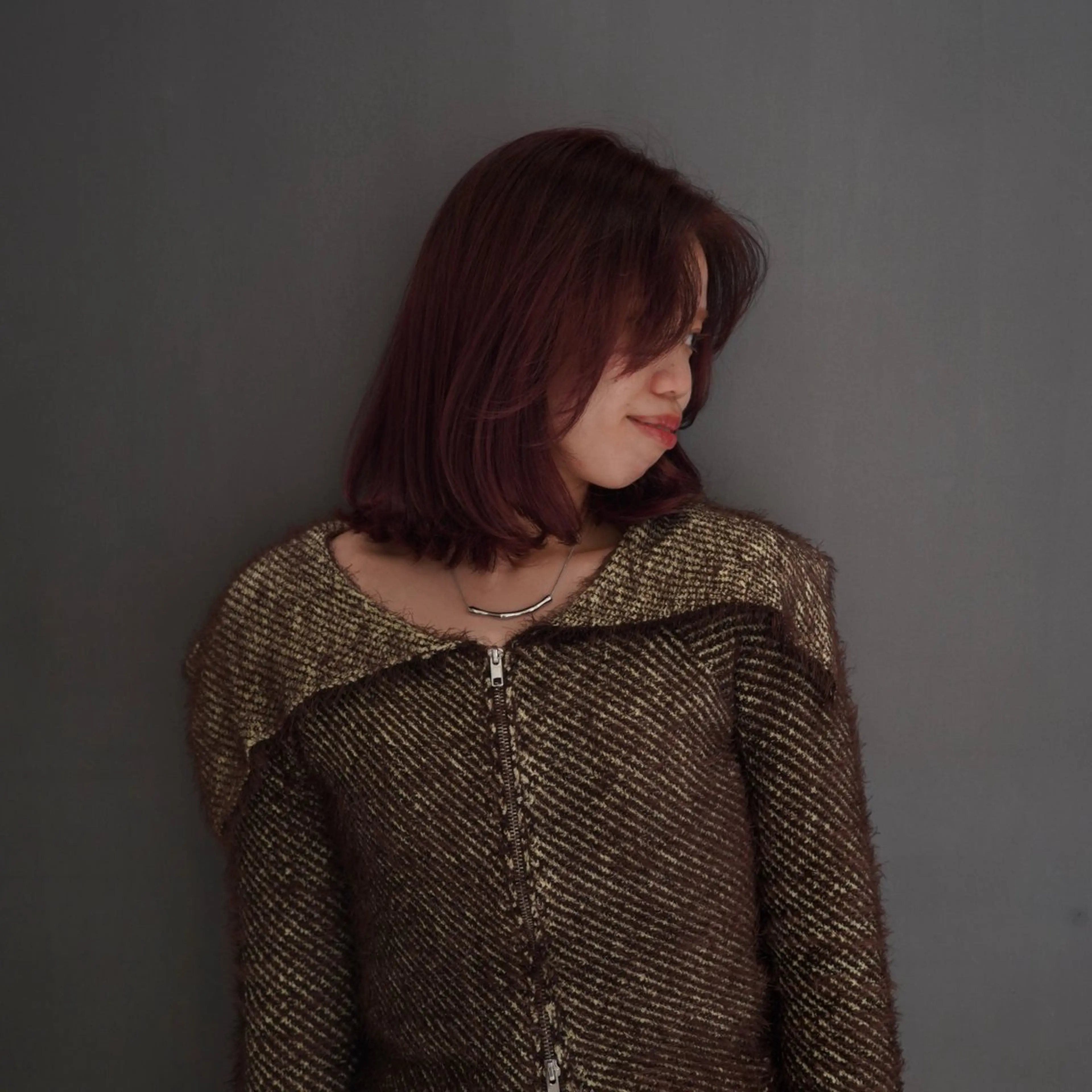 ミディアム カラー 飯田 優花/カットモデルのヘアスタイル