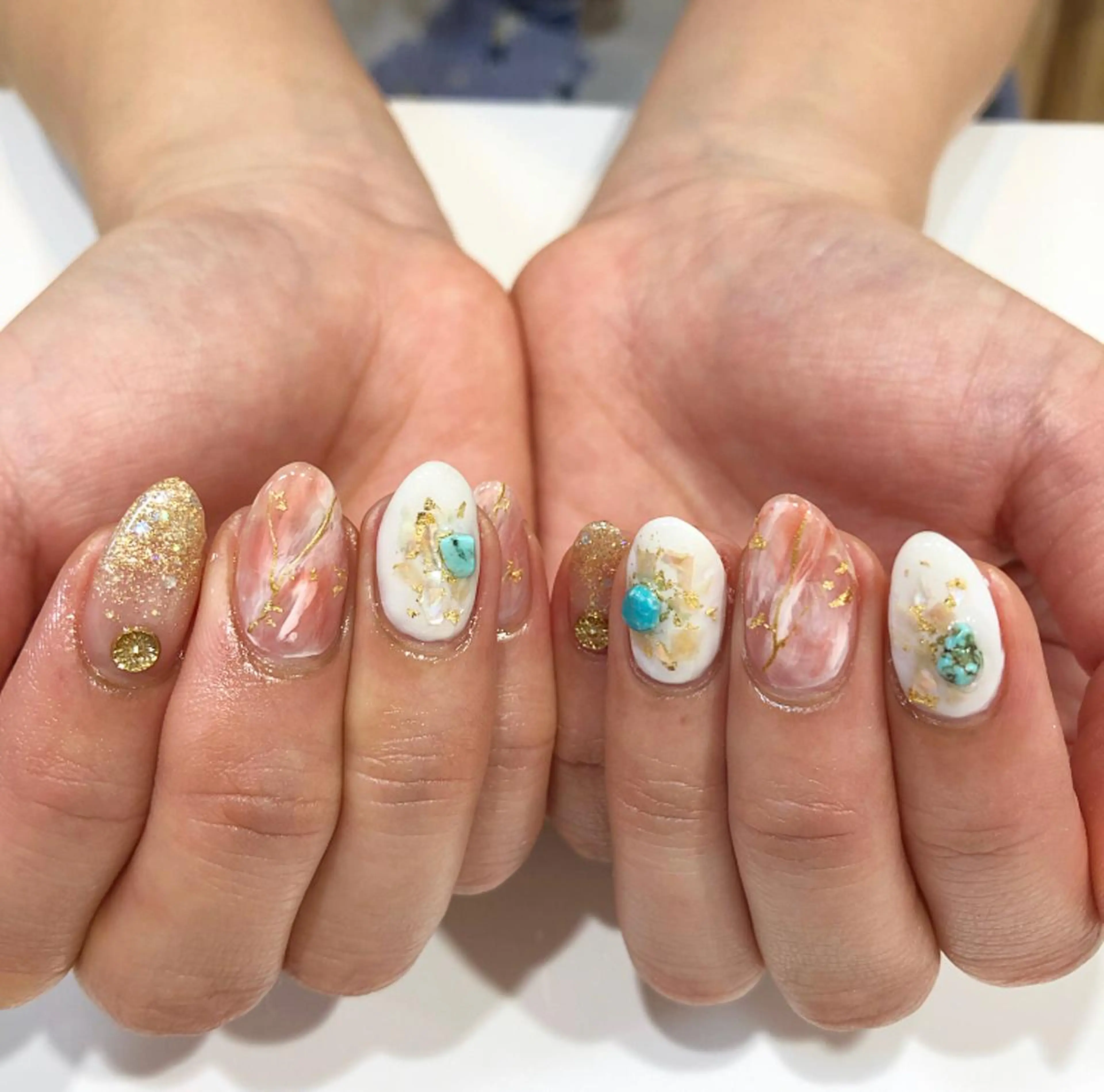 ネイル アートネイル 夏ネイル U rinaのマツエク・マツパデザイン