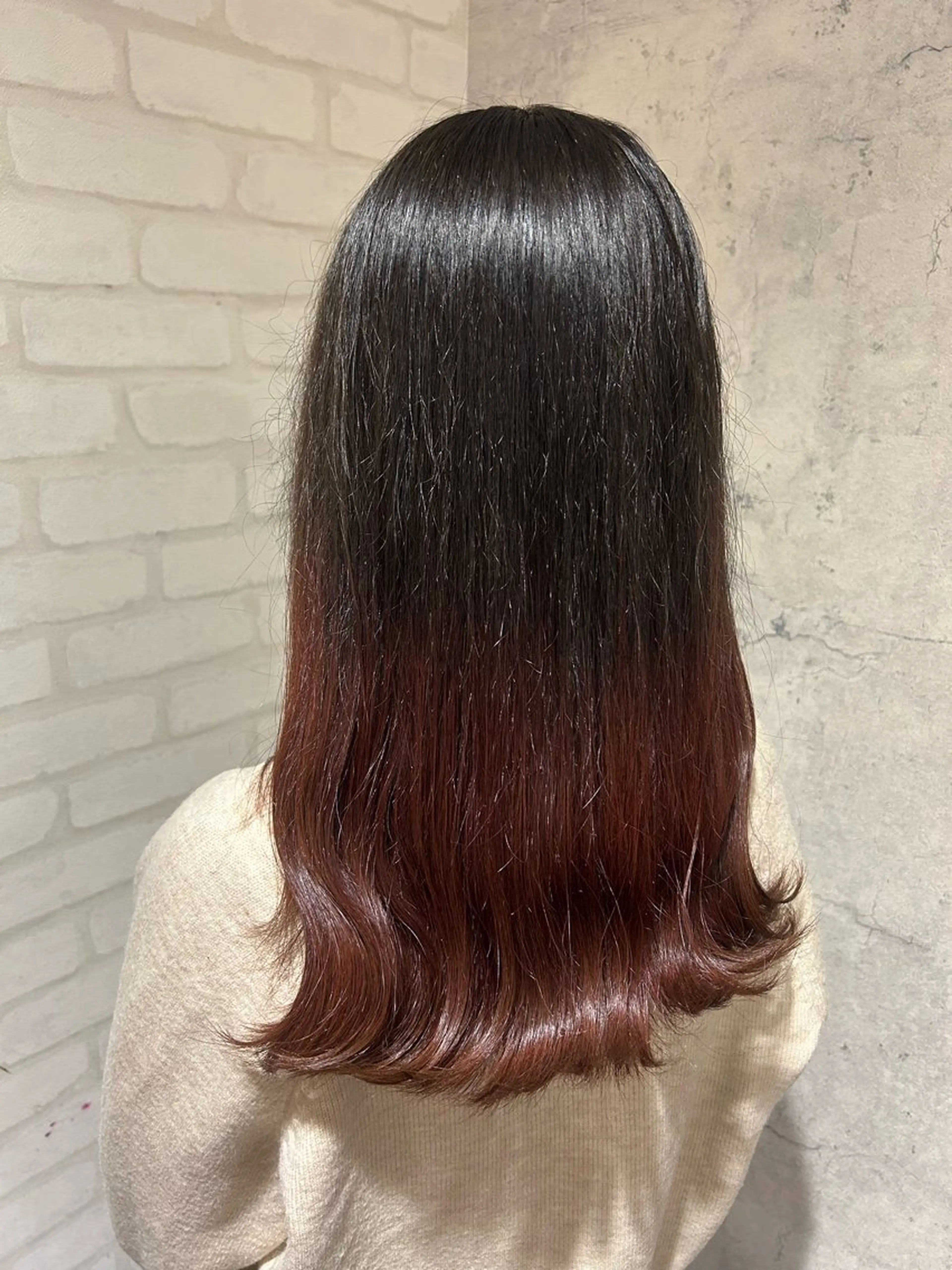 セミロング カラー ブラウンカラー グラデーションカラー オレンジ オレンジブラウン ヘアカラー パーソナルカラー 診断🍀マリンのヘアスタイル